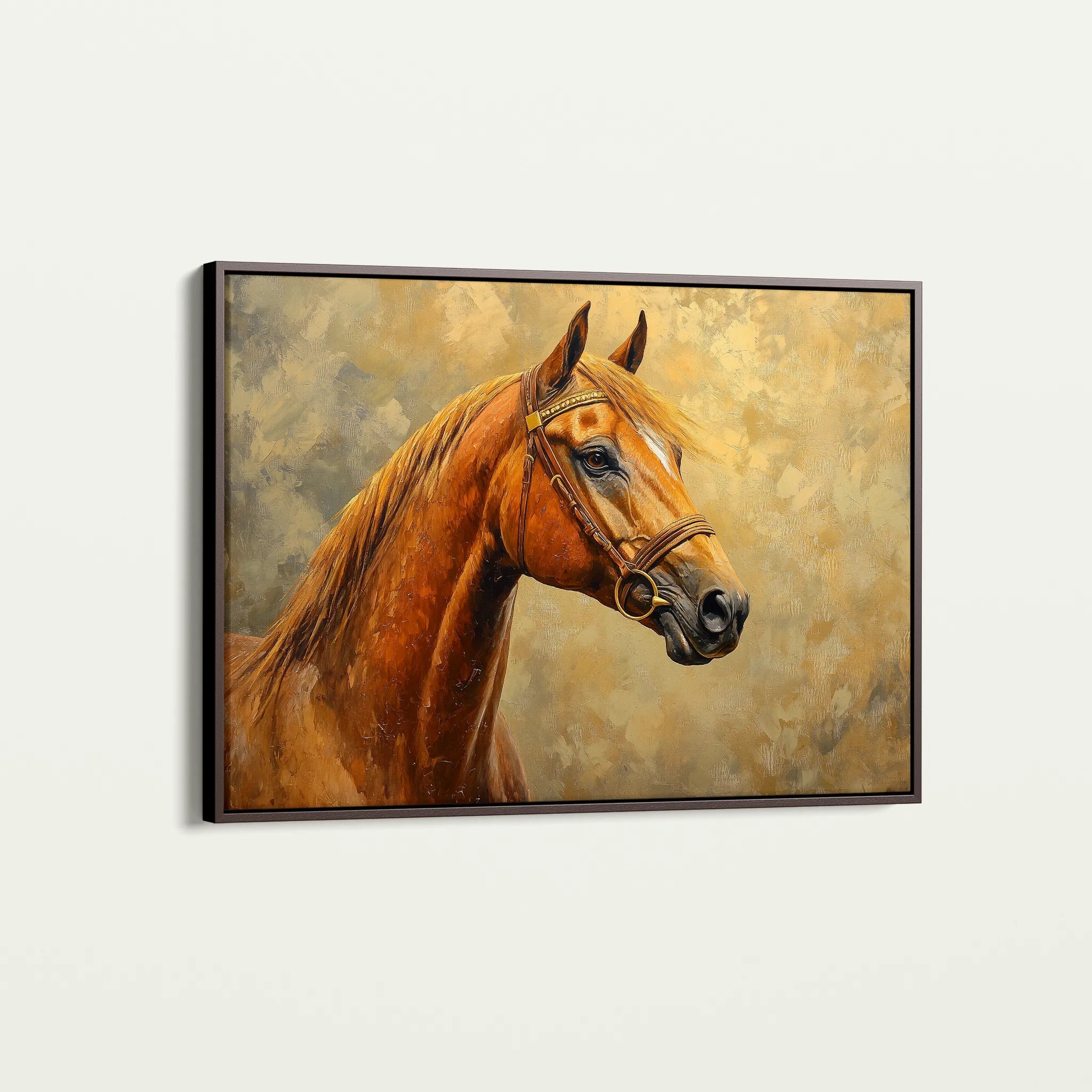 Horses 158 Canvas Art 18" x 24" / 45 x 60 cm / Black