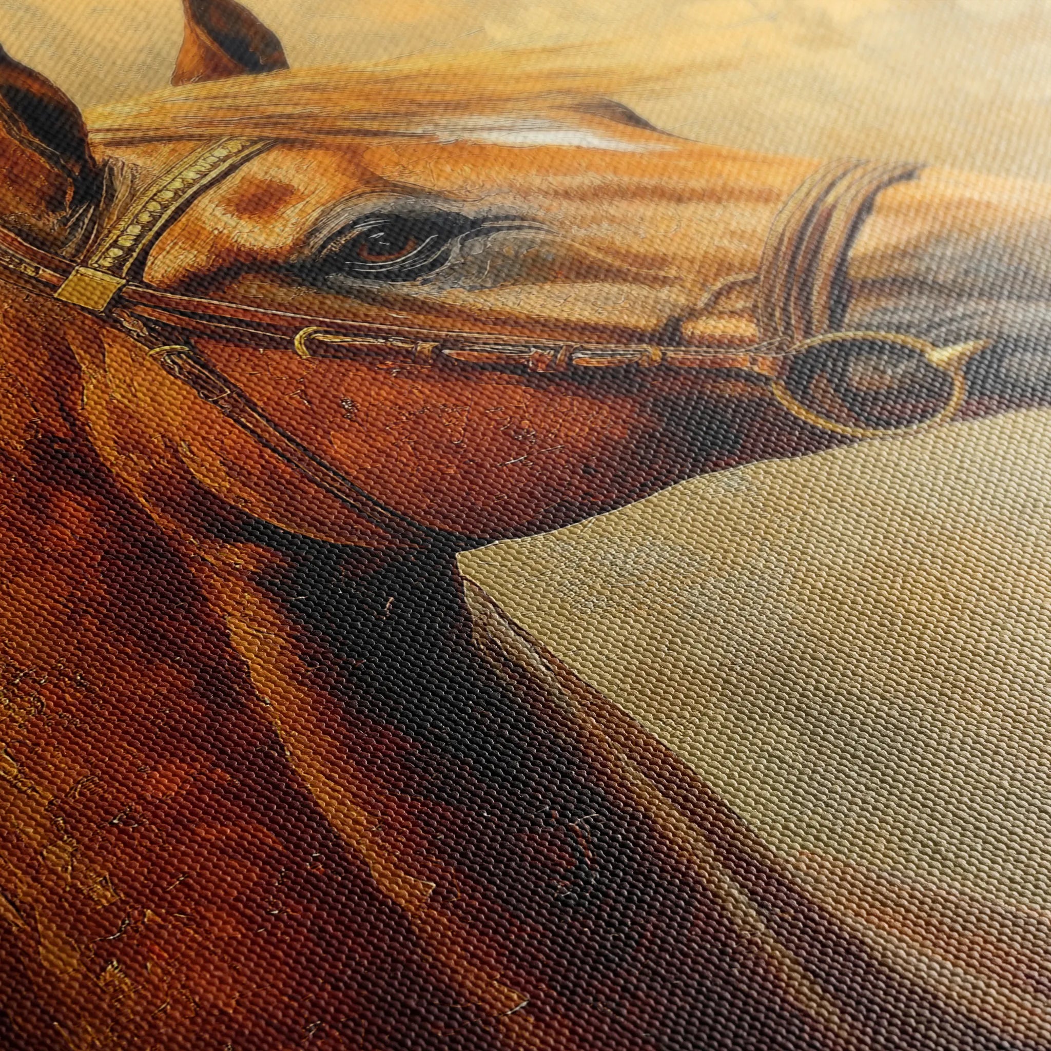 Horses 158 Canvas Art 18" x 24" / 45 x 60 cm / Black