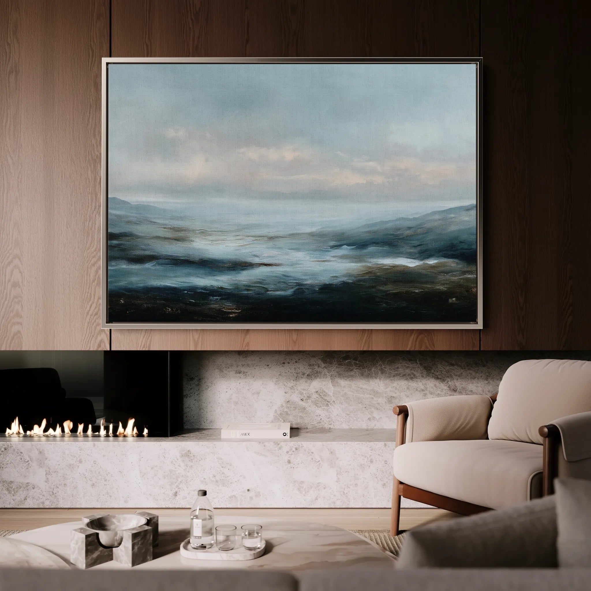 Abstract 1584 Canvas Art 18" x 24" / 45 x 60 cm / Black