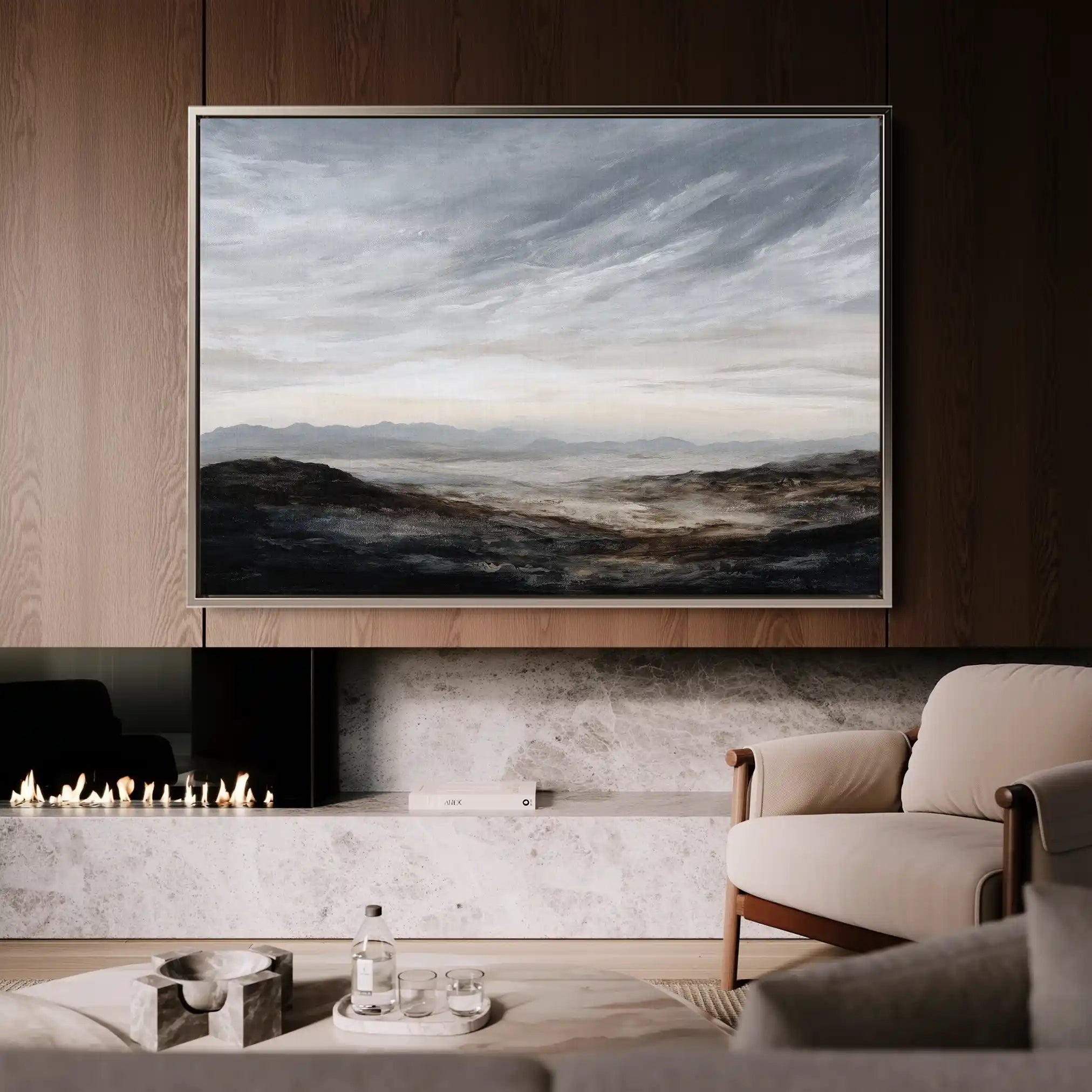Abstract 1585 Canvas Art 18" x 24" / 45 x 60 cm / Black