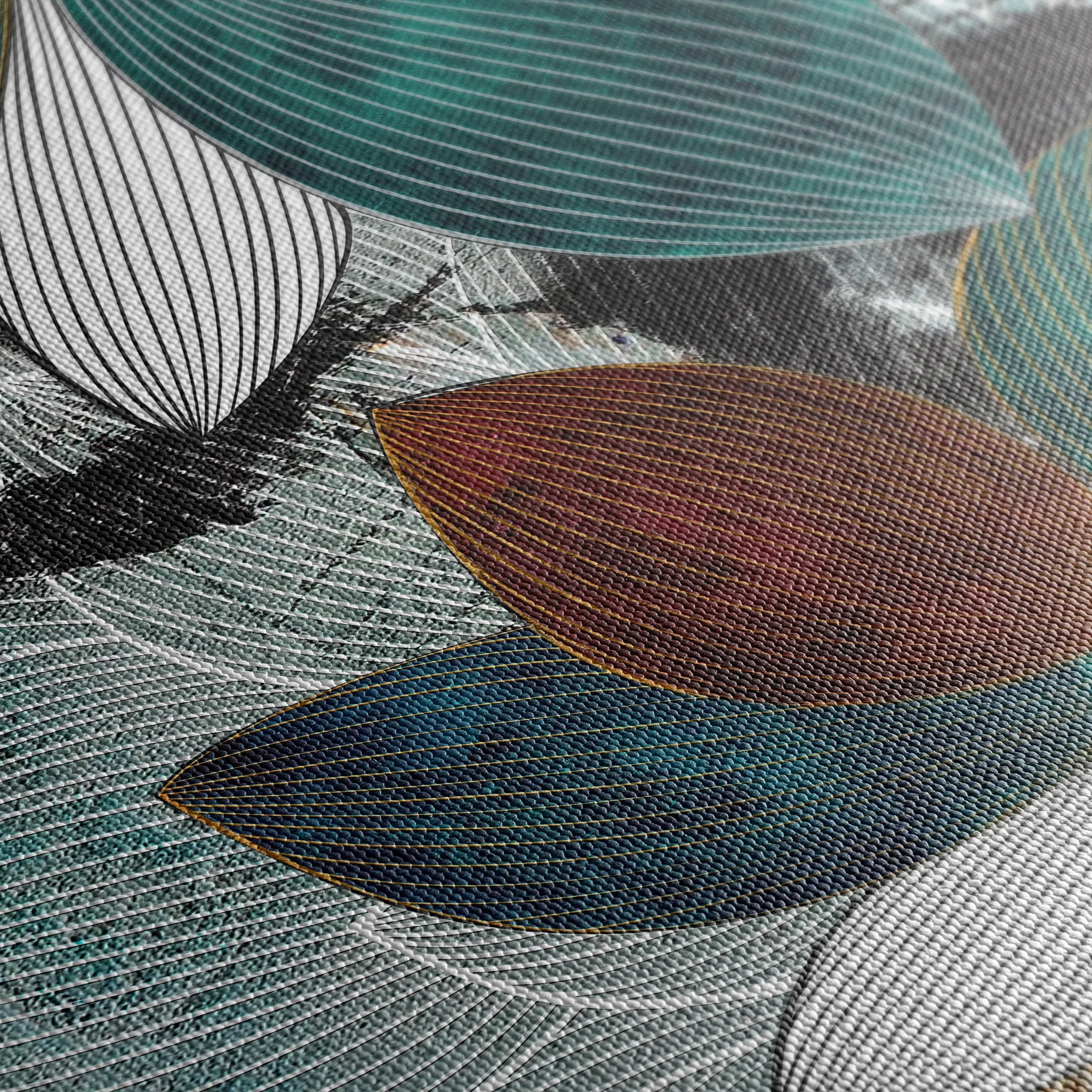 Floral 159 Canvas Art 18" x 24" / 45 x 60 cm / Black