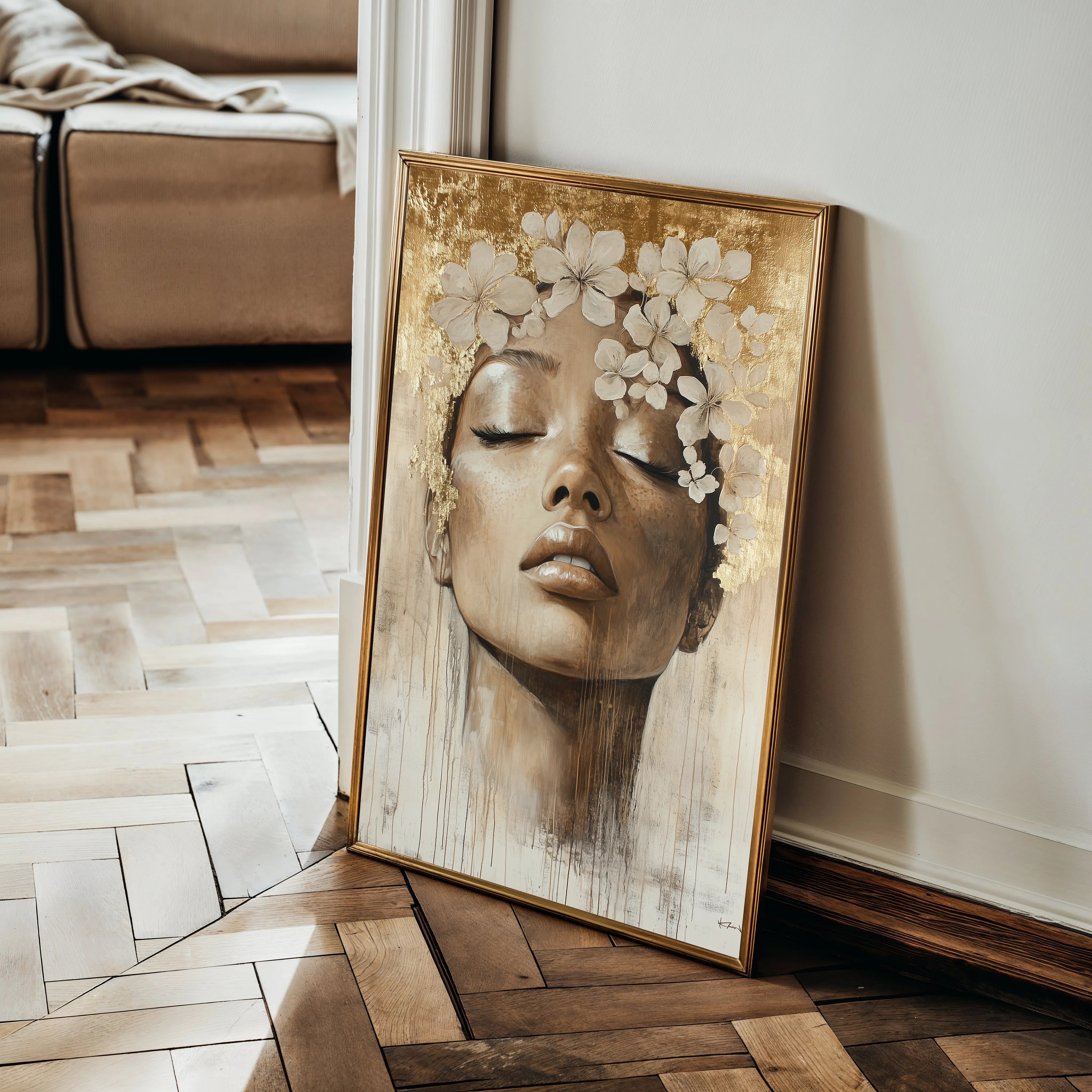 Portrait 159 Canvas Art 18" x 24" / 45 x 60 cm / Black