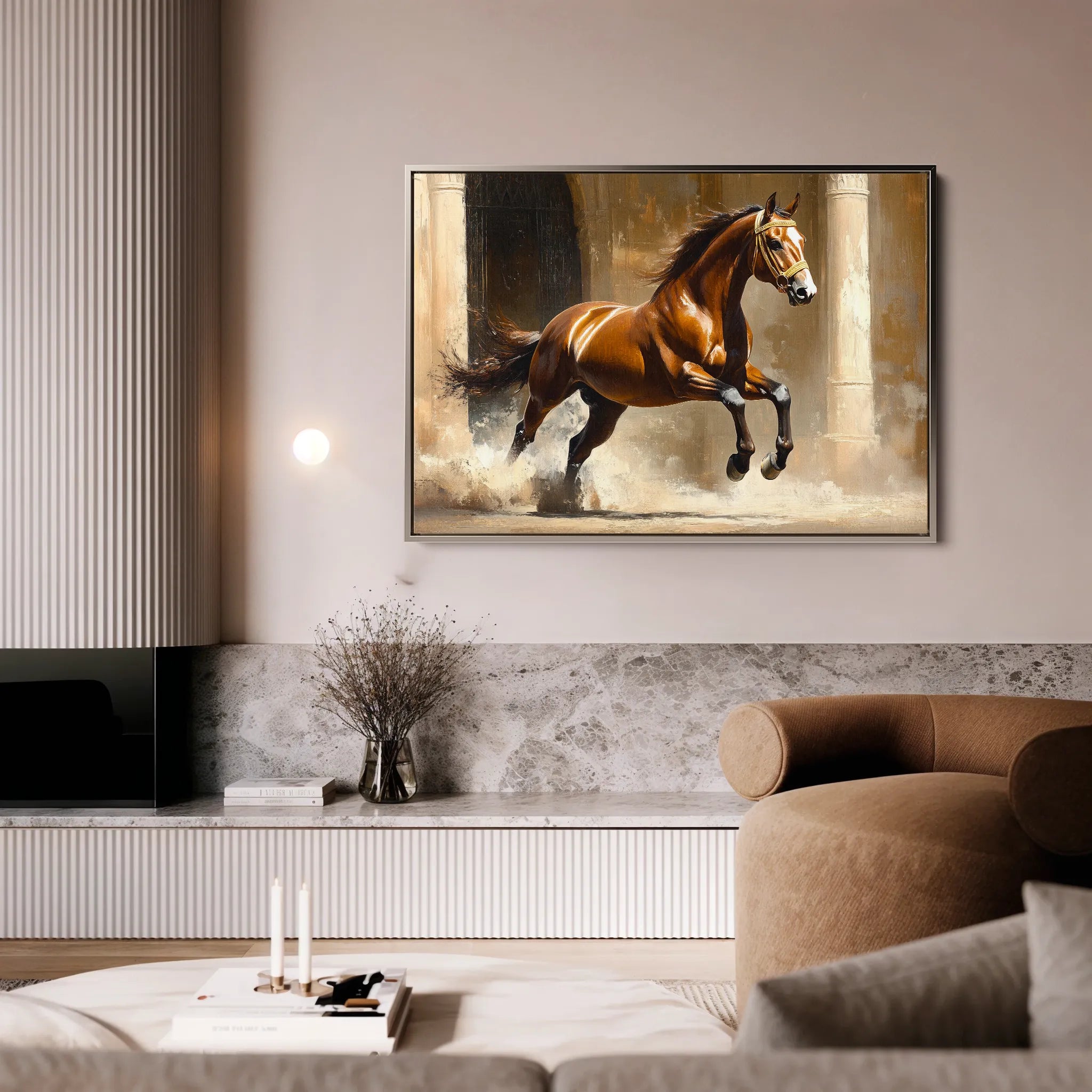 Horses 160 Canvas Art 18" x 24" / 45 x 60 cm / Black