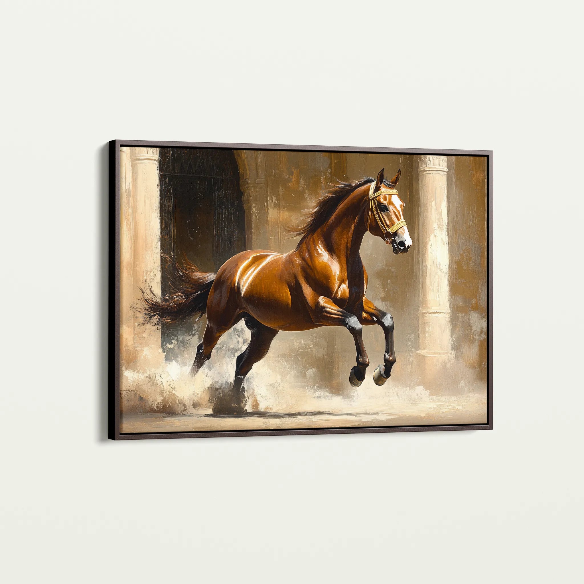 Horses 160 Canvas Art 18" x 24" / 45 x 60 cm / Black