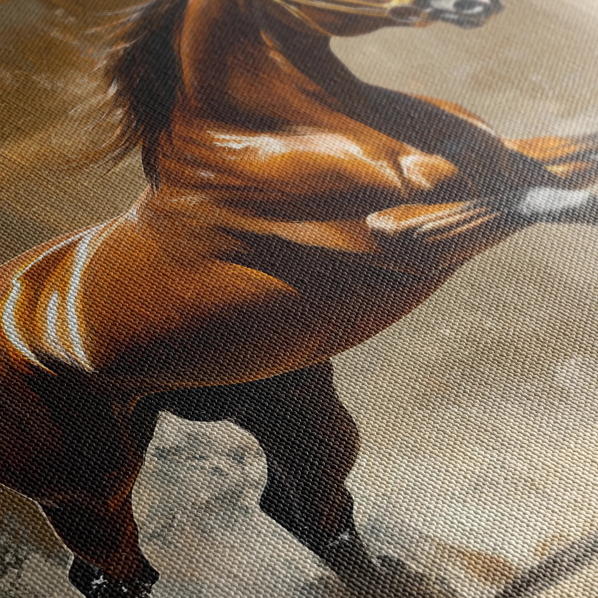 Horses 160 Canvas Art 18" x 24" / 45 x 60 cm / Black