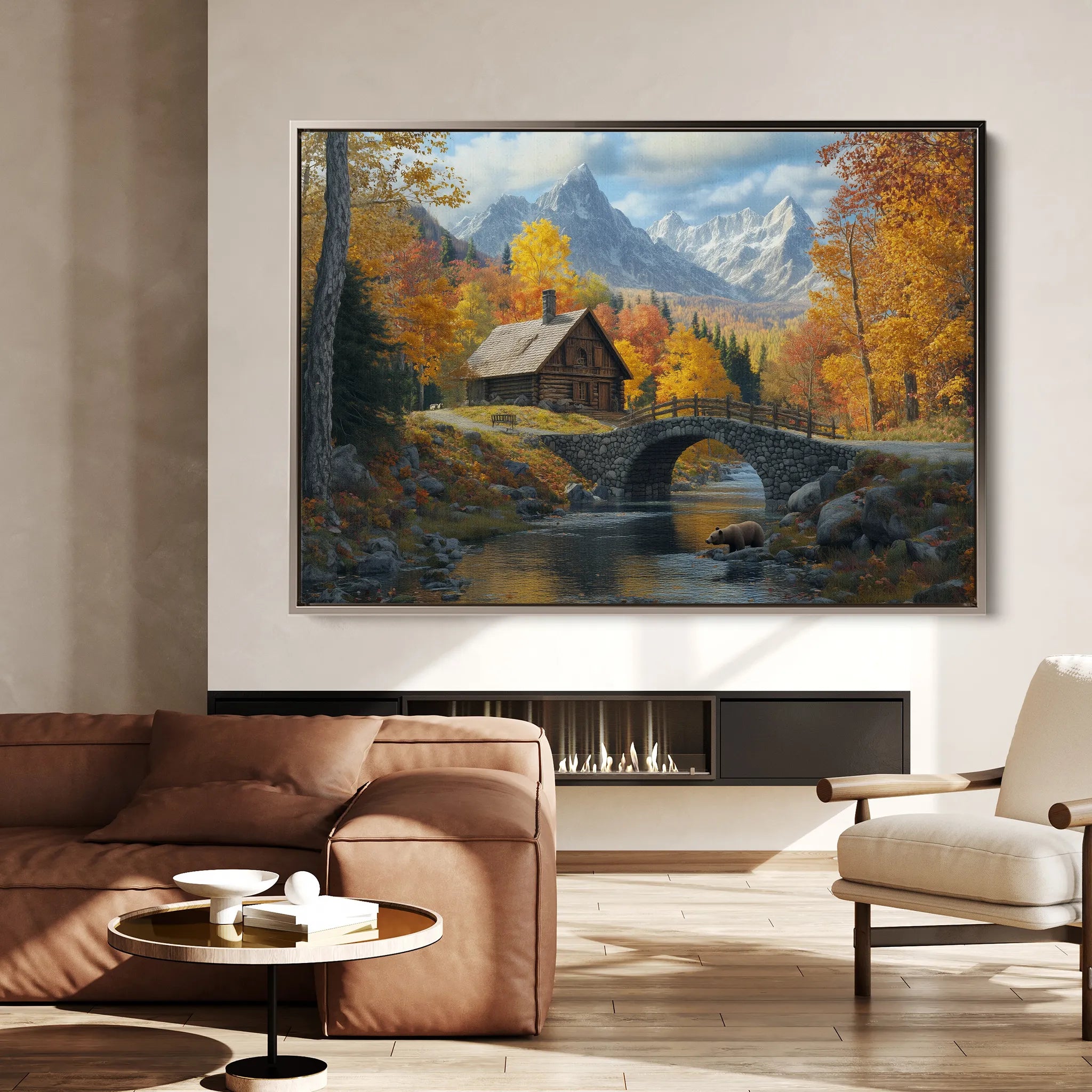 Landscape 160 Canvas Art 18" x 24" / 45 x 60 cm / Black