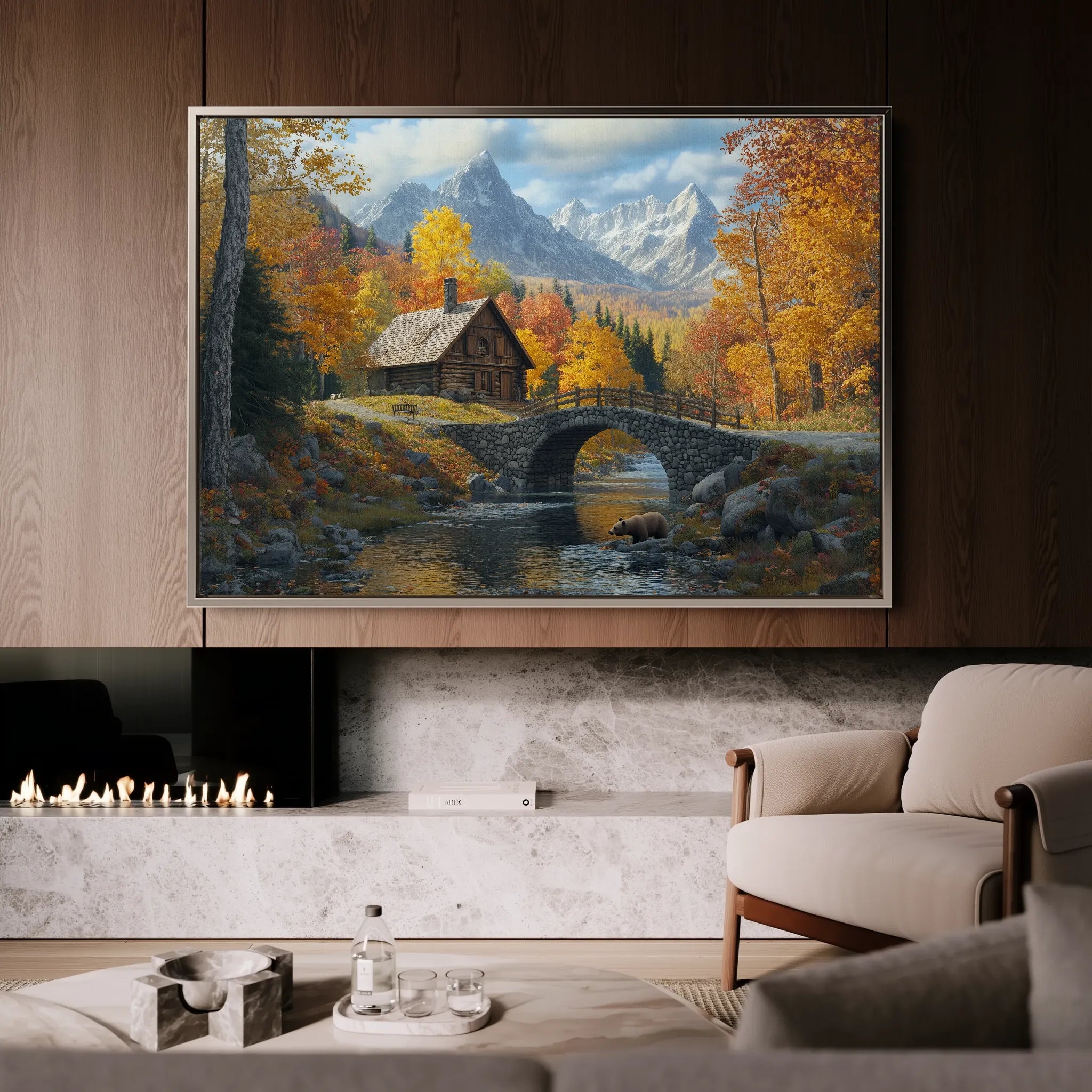 Landscape 160 Canvas Art 18" x 24" / 45 x 60 cm / Black