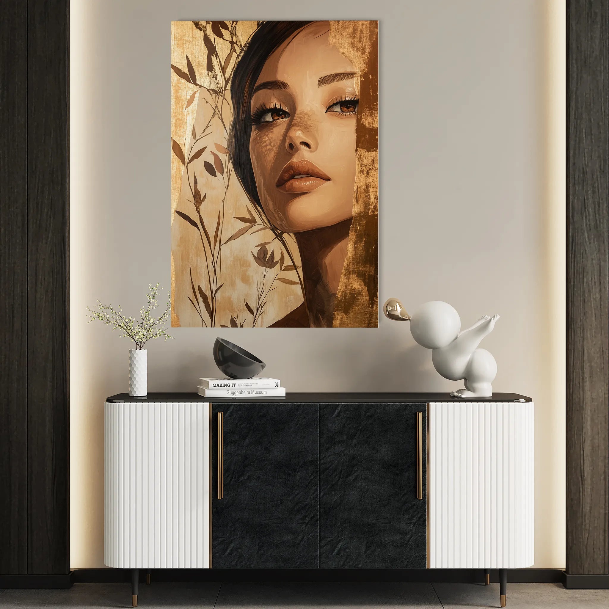Portrait 160 Canvas Art 18" x 24" / 45 x 60 cm / Black