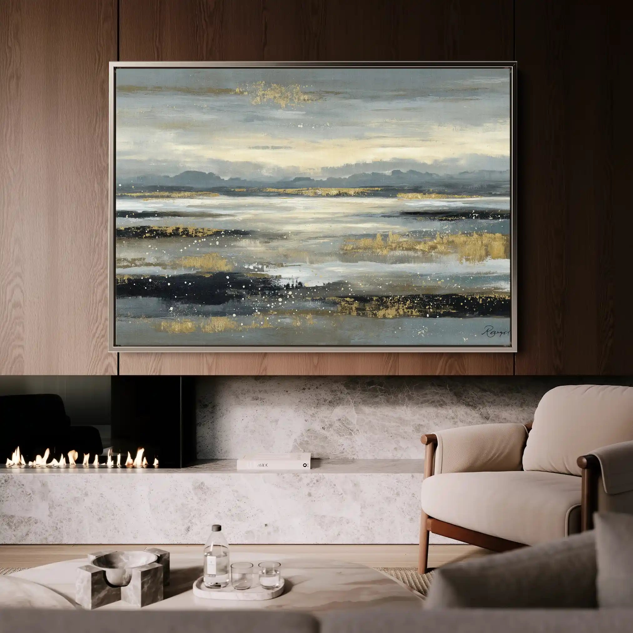 Abstract 1607 Canvas Art 18" x 24" / 45 x 60 cm / Black