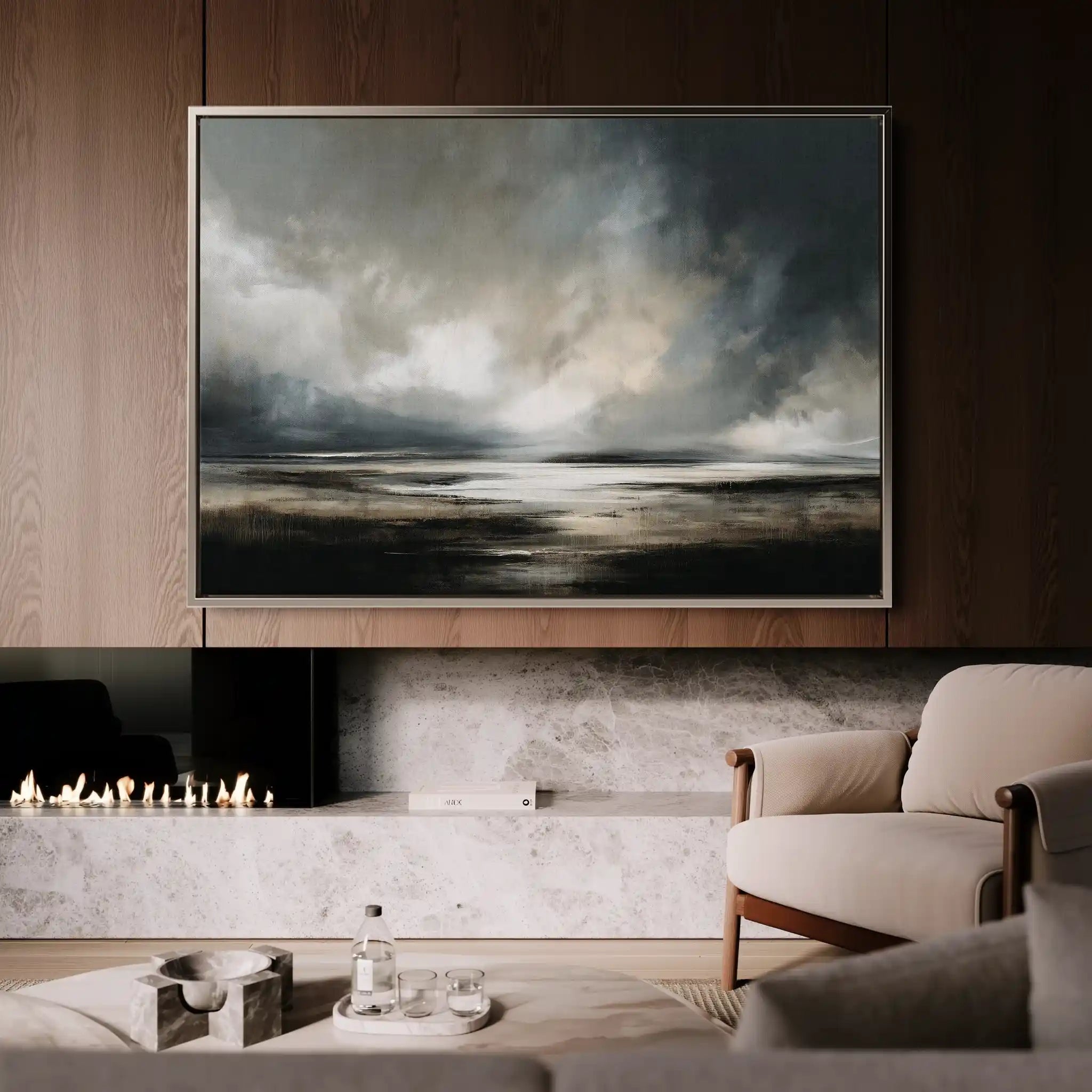 Abstract 1608 Canvas Art 18" x 24" / 45 x 60 cm / Black