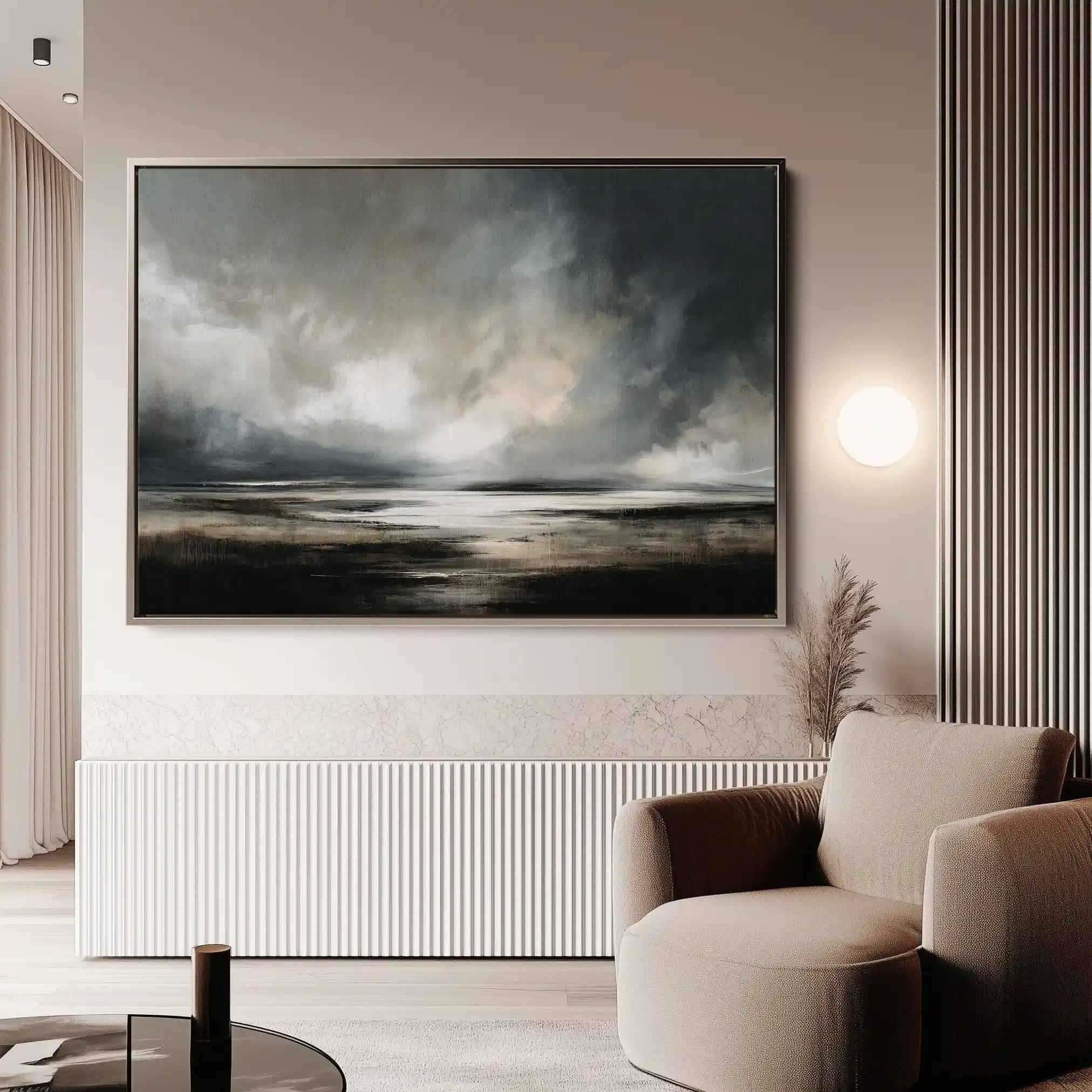 Abstract 1608 Canvas Art 18" x 24" / 45 x 60 cm / Black