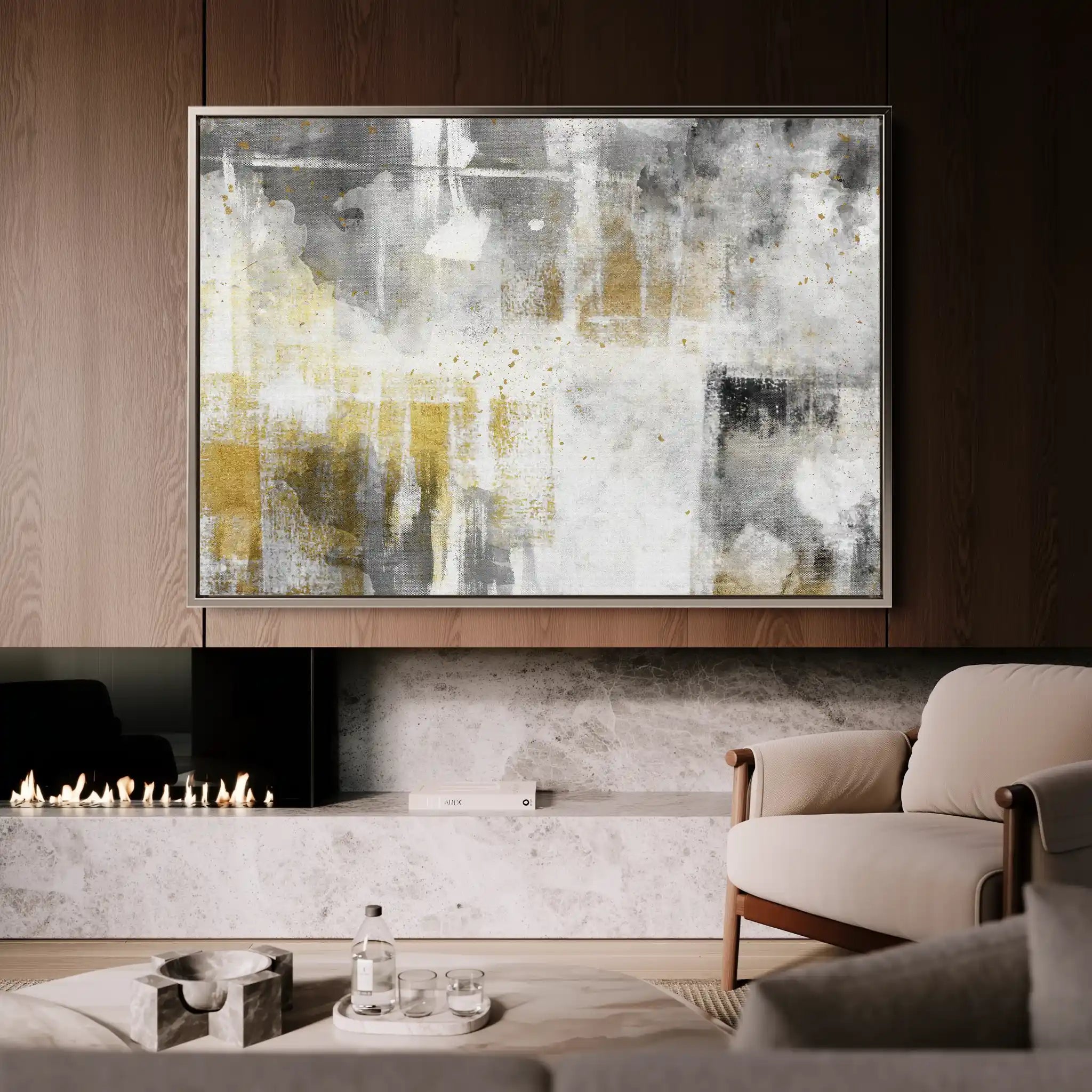 Abstract 161 Canvas Art 18" x 24" / 45 x 60 cm / Black