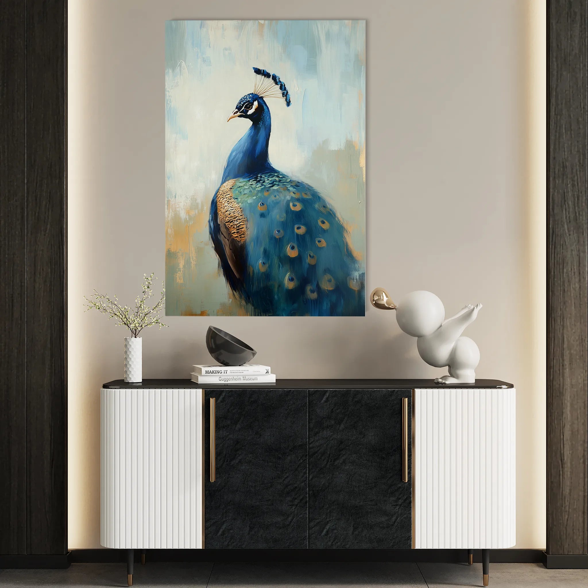 Animals 161 Canvas Art 18" x 24" / 45 x 60 cm / Black