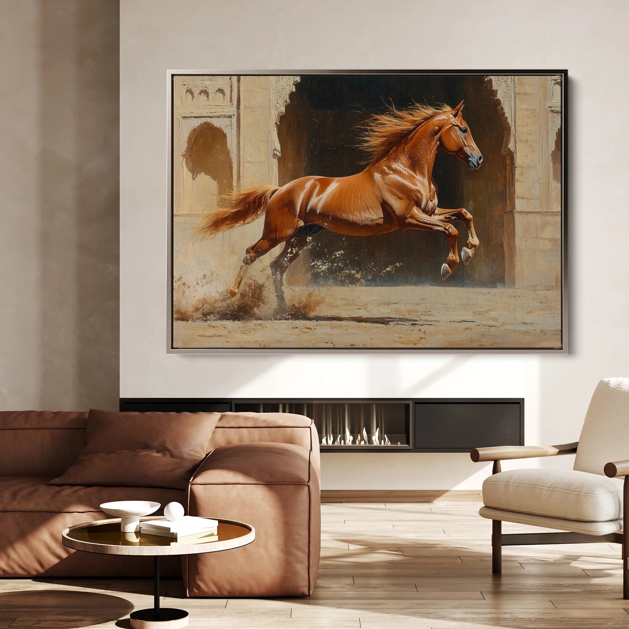 Horses 161 Canvas Art 18" x 24" / 45 x 60 cm / Black