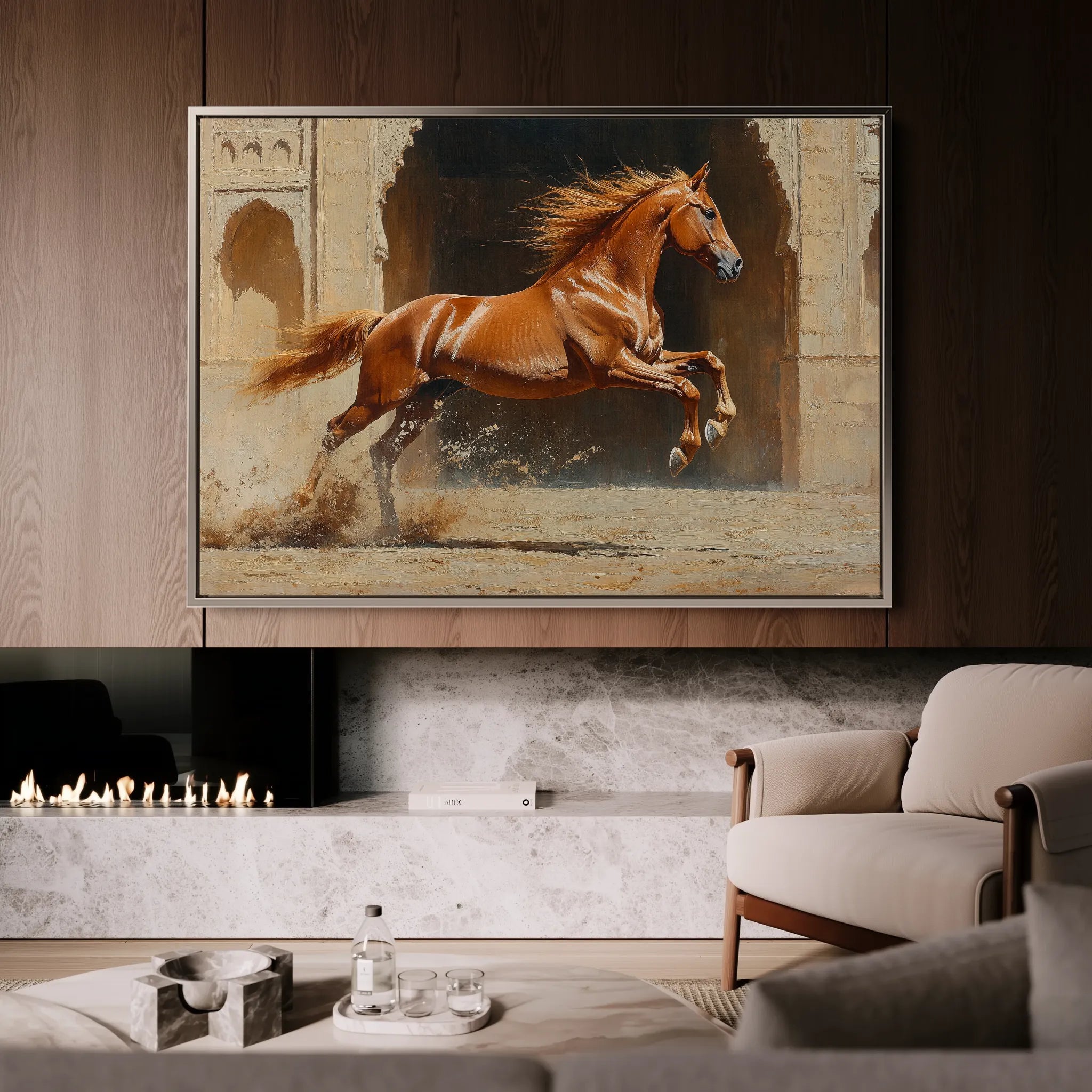 Horses 161 Canvas Art 18" x 24" / 45 x 60 cm / Black