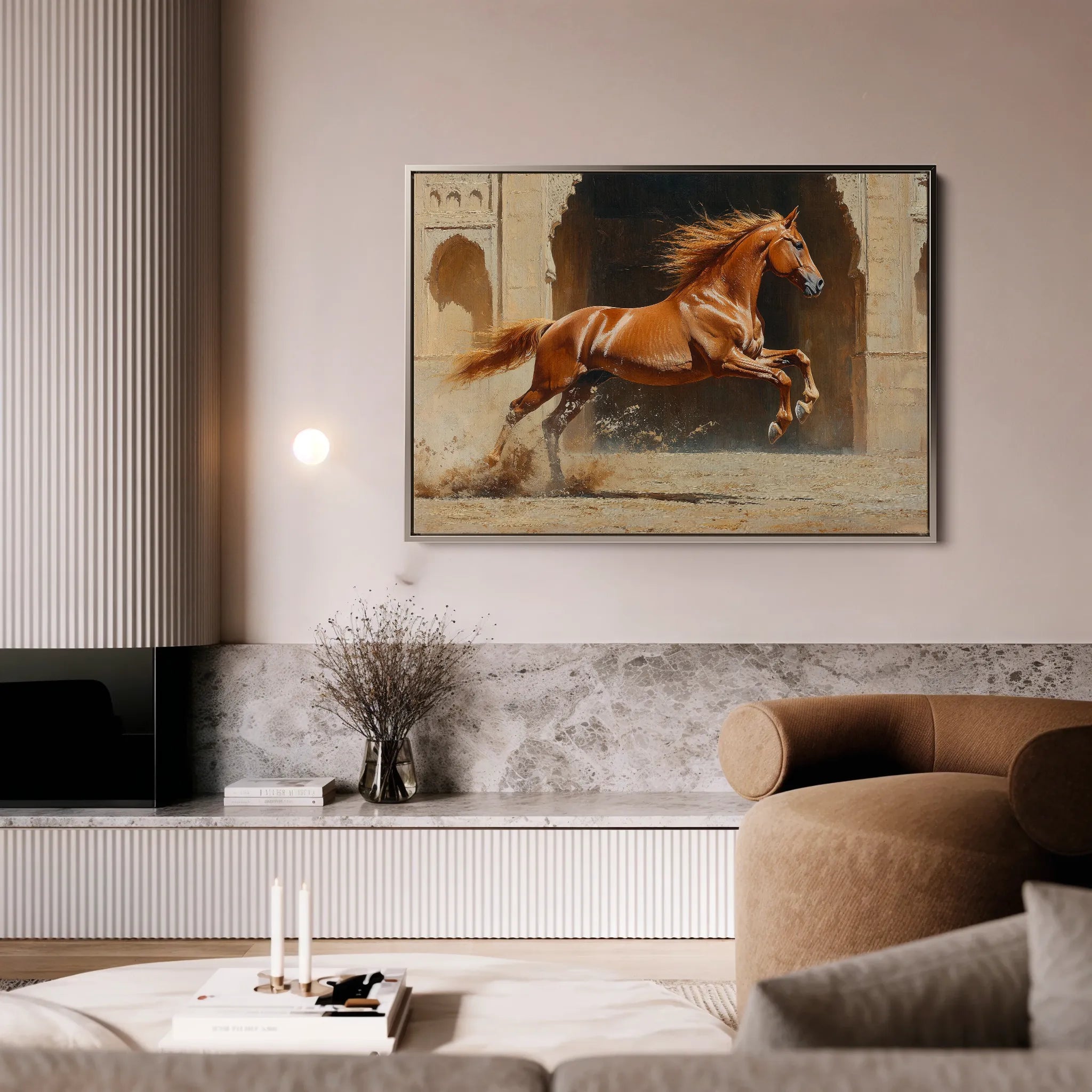 Horses 161 Canvas Art 18" x 24" / 45 x 60 cm / Black