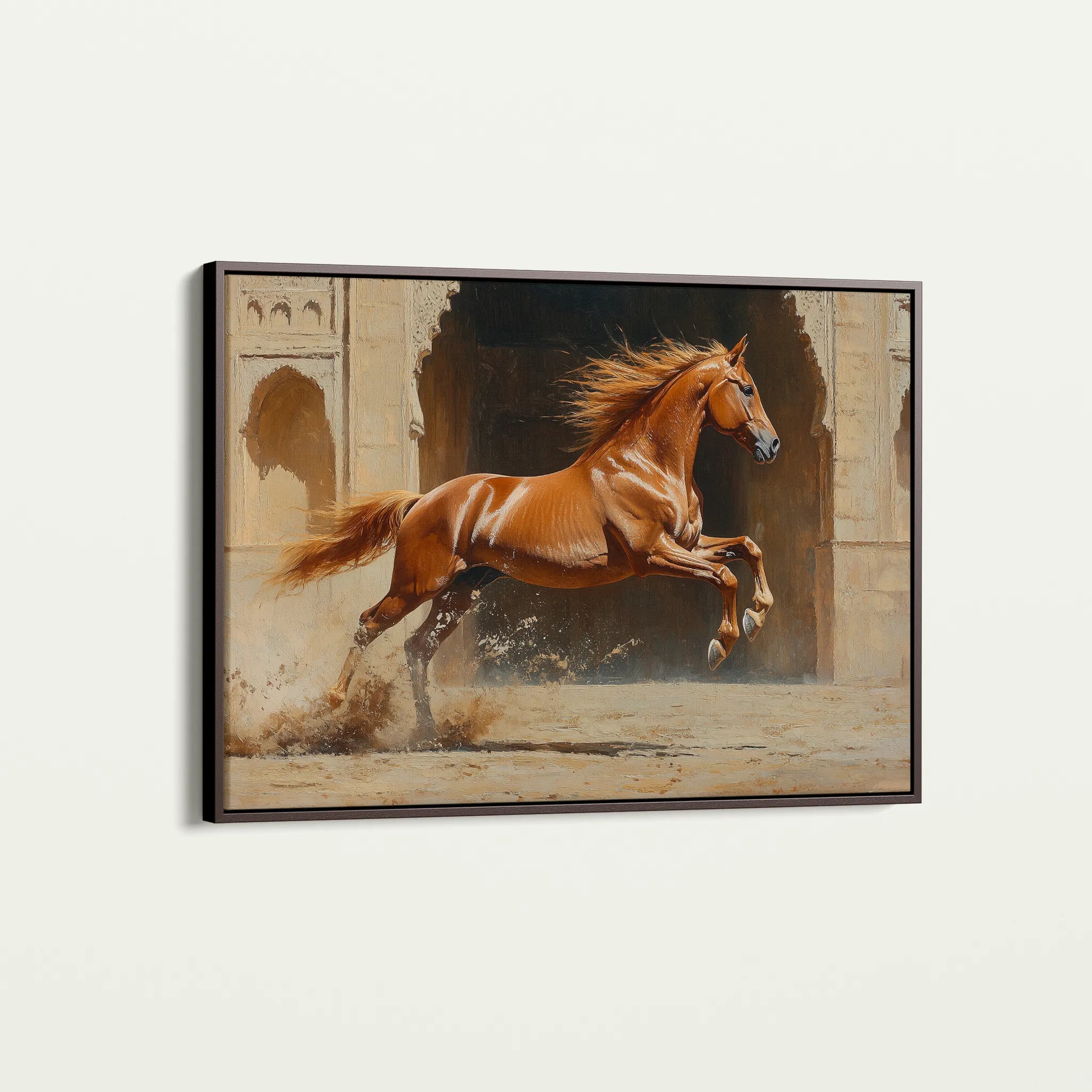 Horses 161 Canvas Art 18" x 24" / 45 x 60 cm / Black