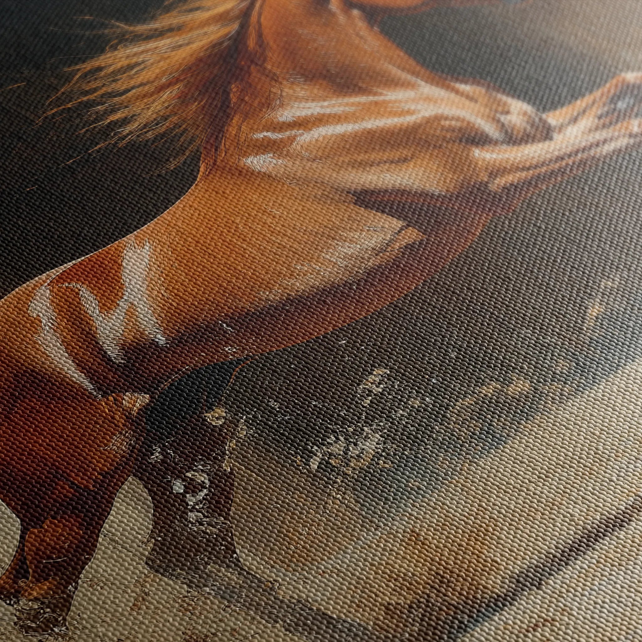 Horses 161 Canvas Art 18" x 24" / 45 x 60 cm / Black