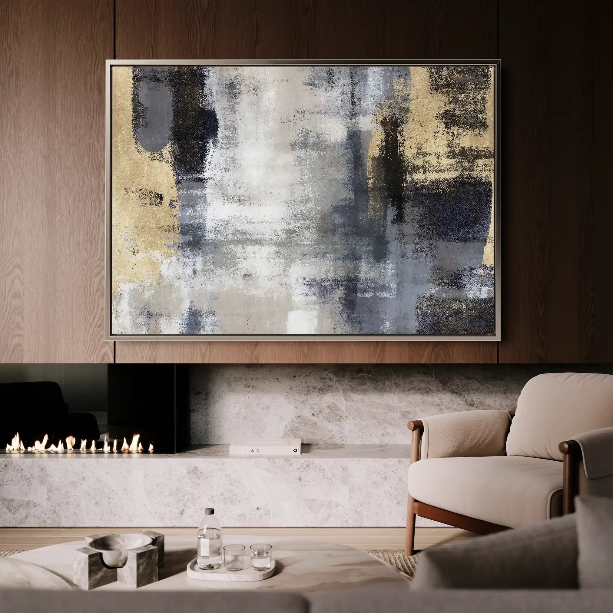 Abstract 162 Canvas Art 18" x 24" / 45 x 60 cm / Black