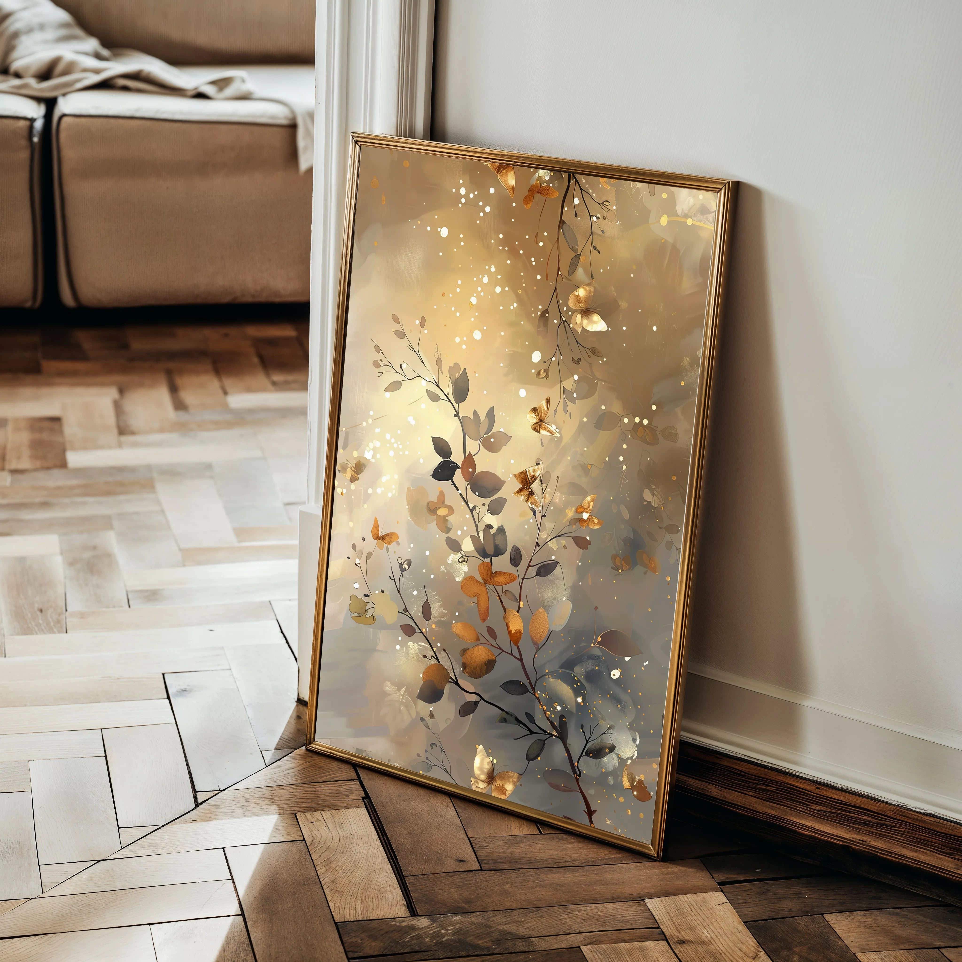 Floral 162 Canvas Art 18" x 24" / 45 x 60 cm / Black