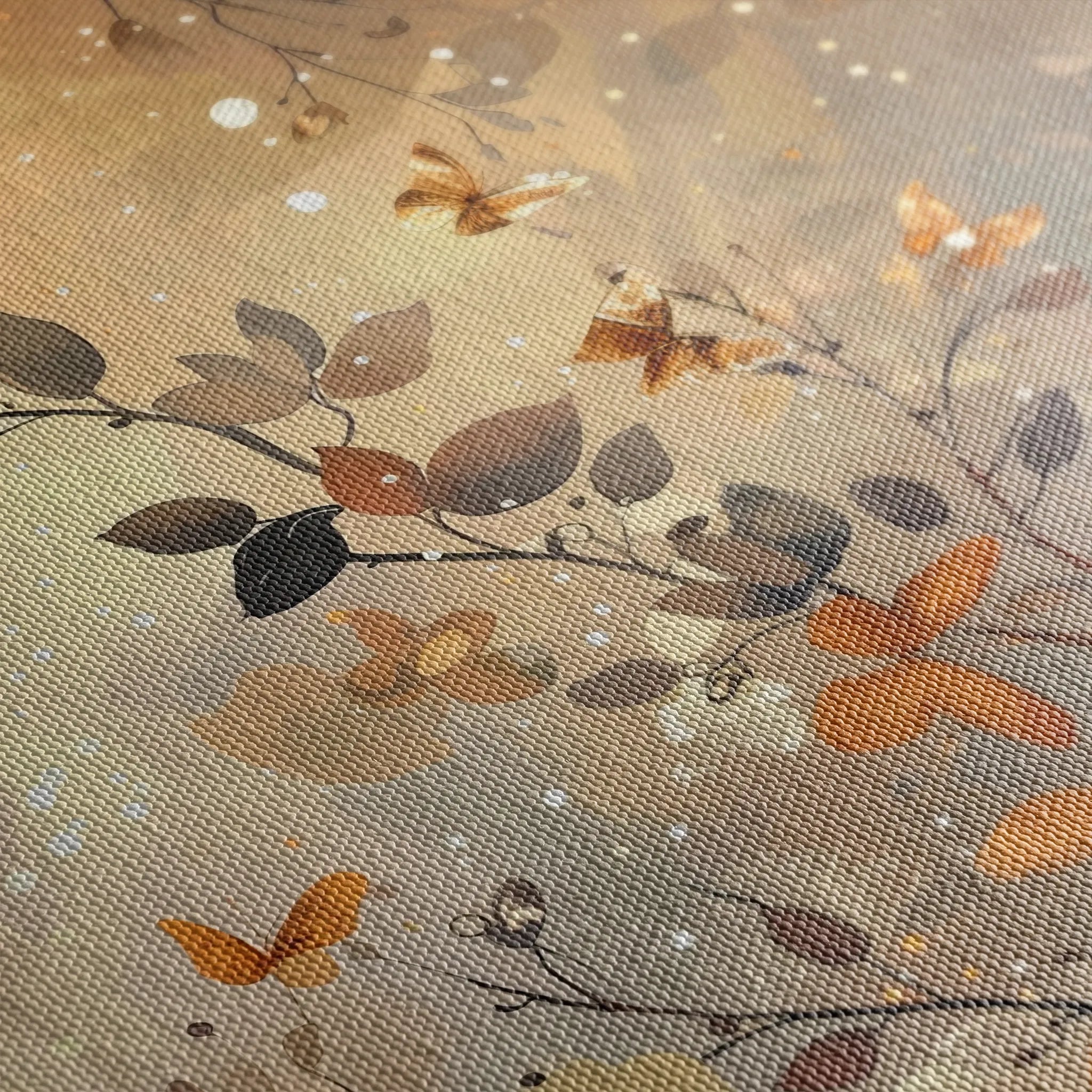 Floral 162 Canvas Art 18" x 24" / 45 x 60 cm / Black