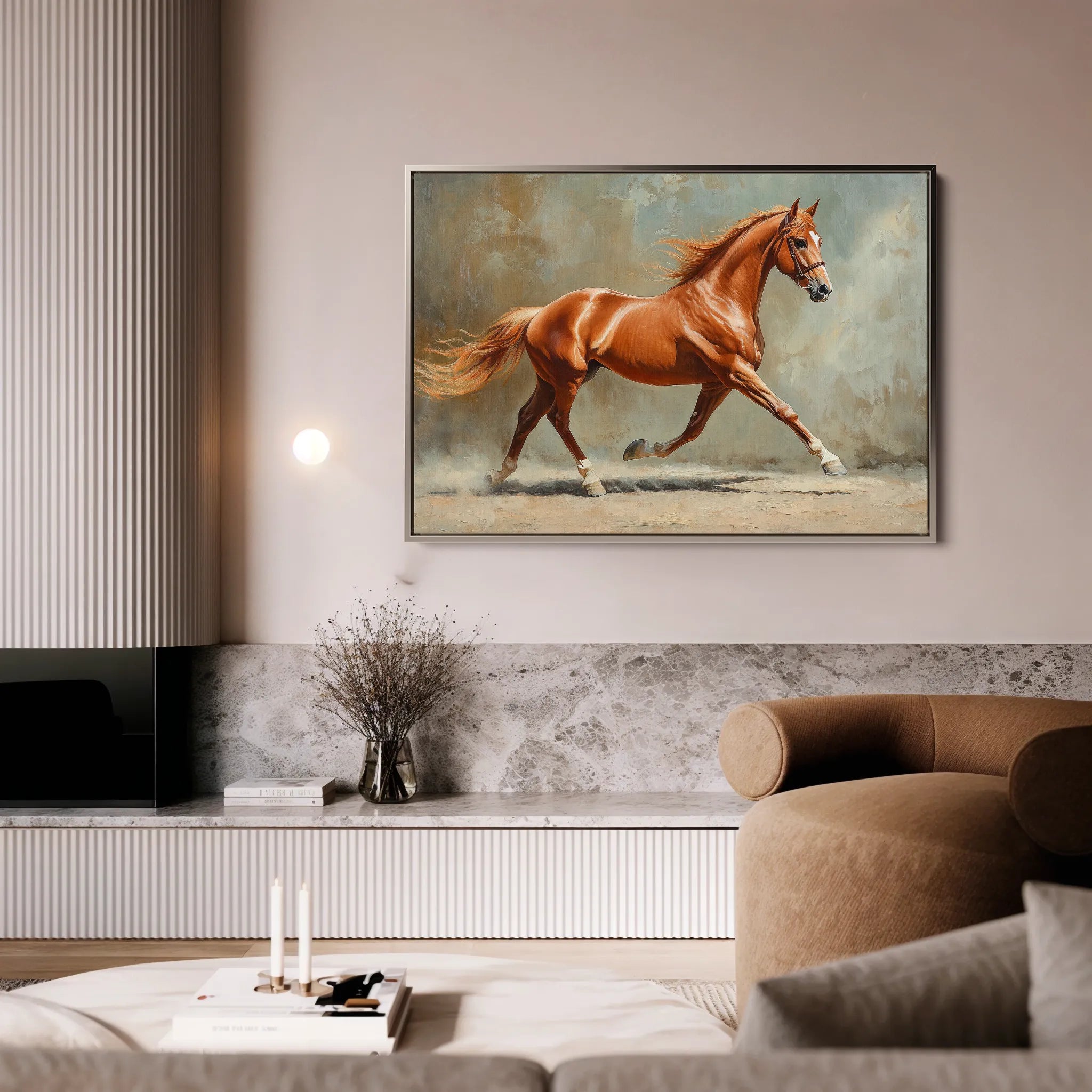 Horses 162 Canvas Art 18" x 24" / 45 x 60 cm / Black