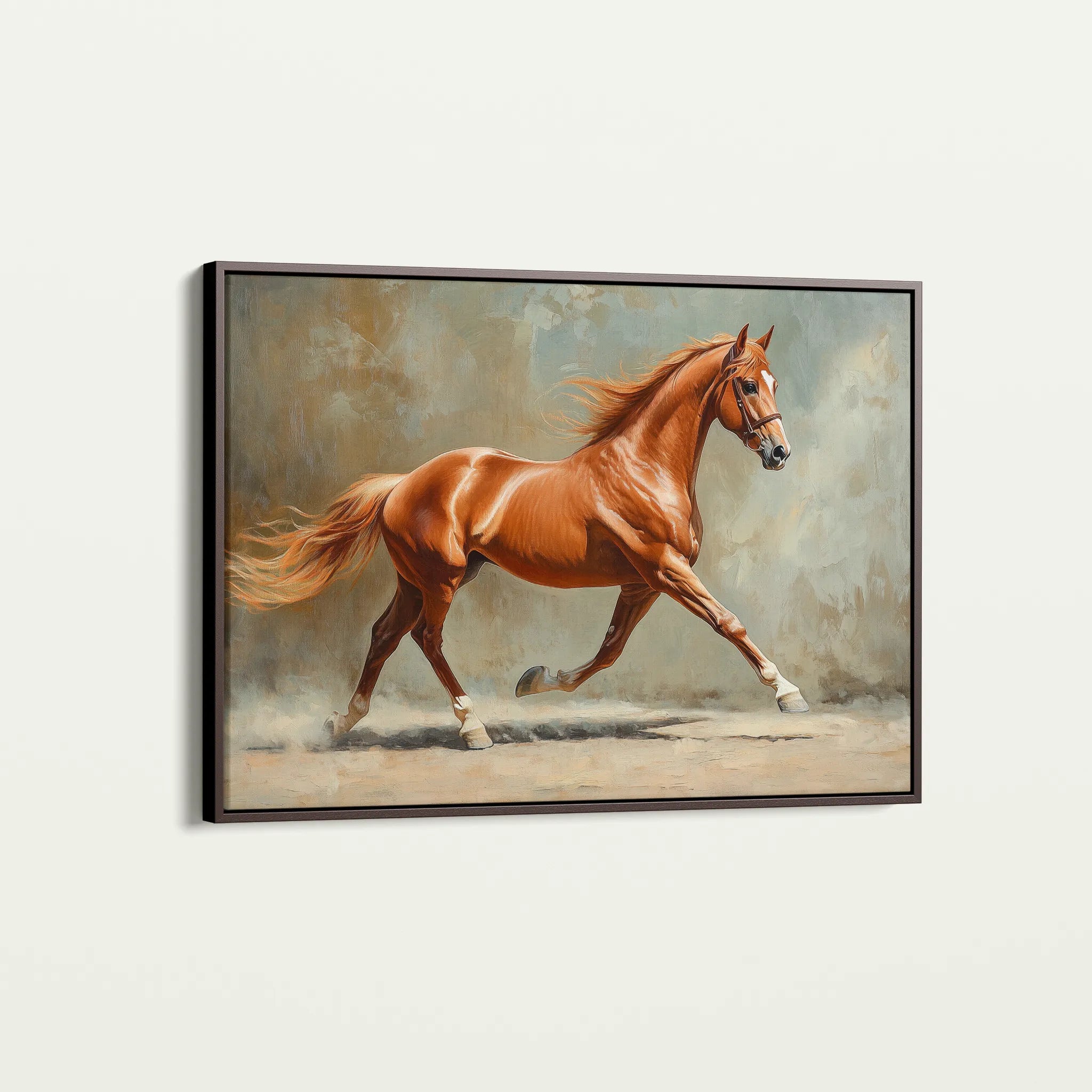 Horses 162 Canvas Art 18" x 24" / 45 x 60 cm / Black