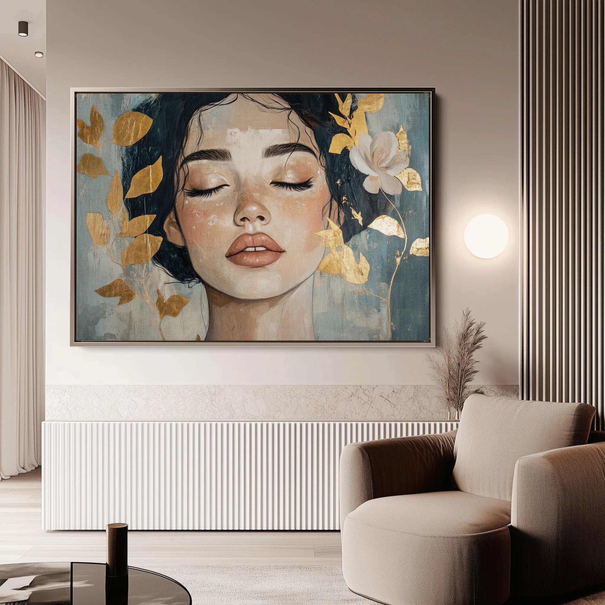 Portrait 162 Canvas Art 18" x 24" / 45 x 60 cm / Black