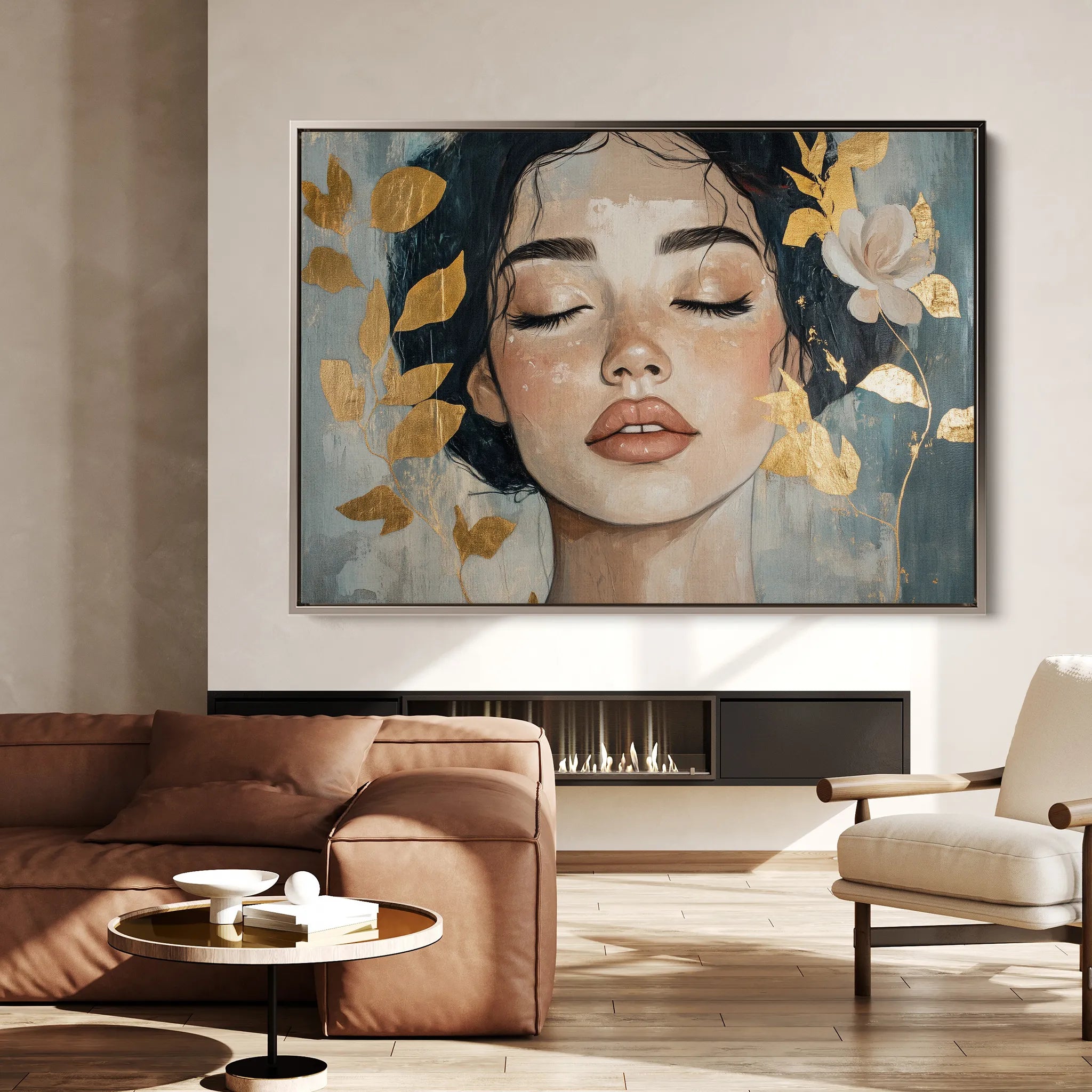 Portrait 162 Canvas Art 18" x 24" / 45 x 60 cm / Black