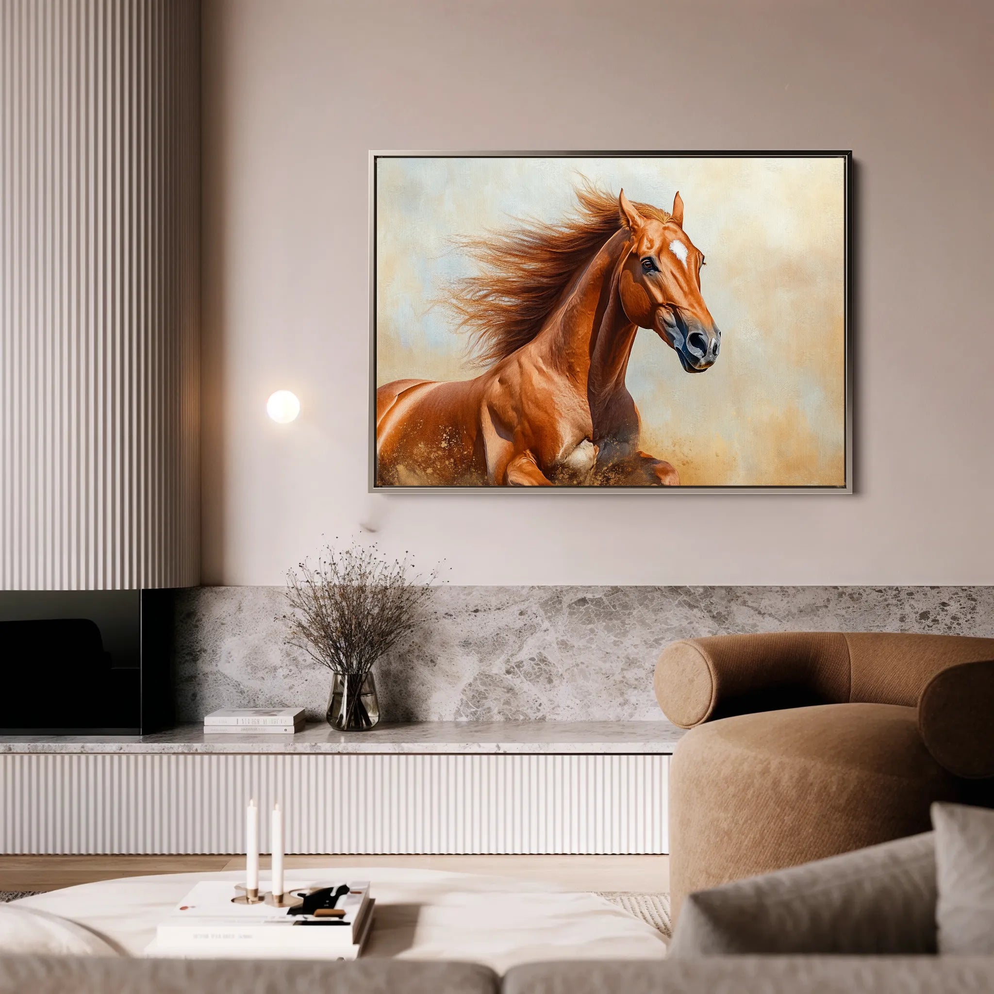 Horses 163 Canvas Art 18" x 24" / 45 x 60 cm / Black