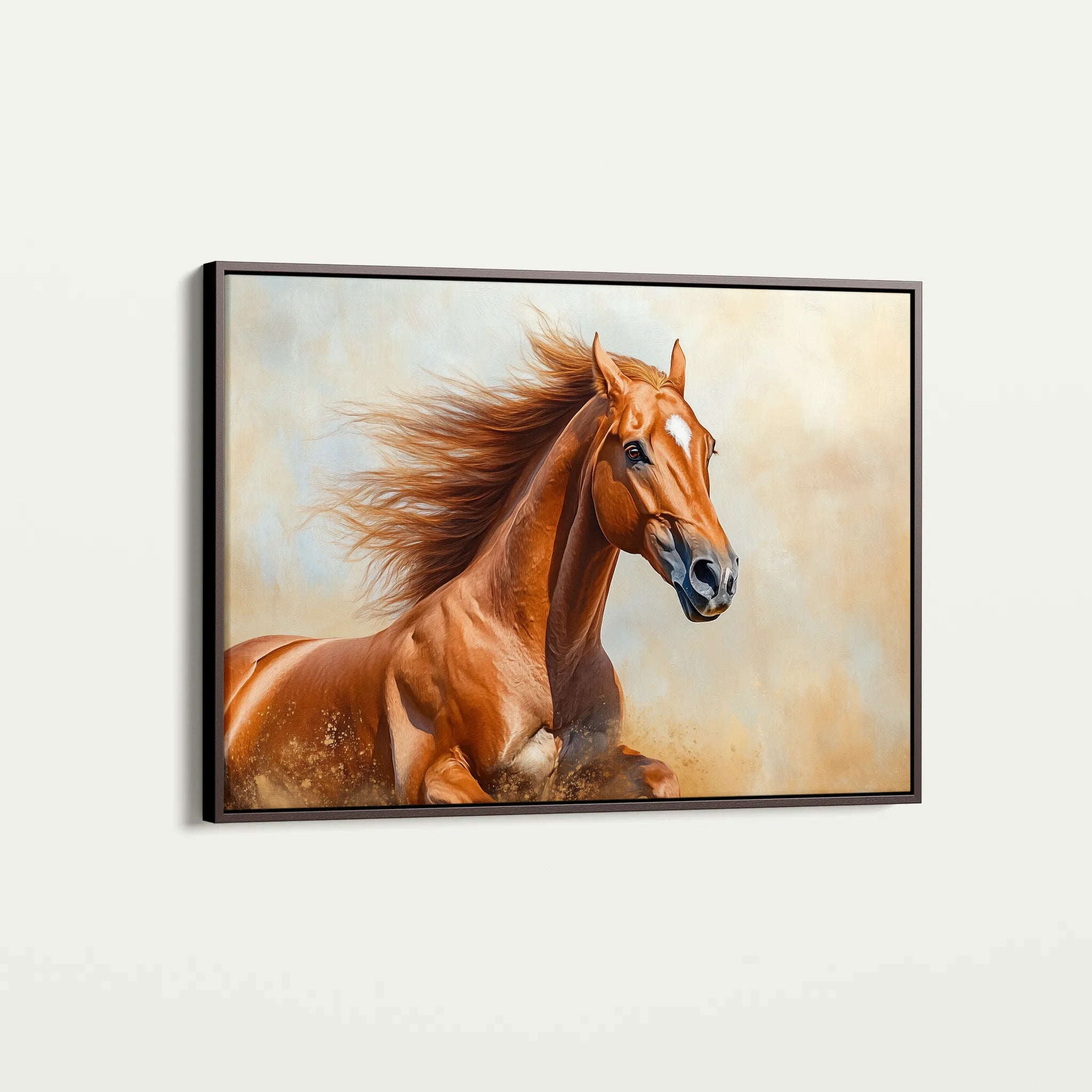 Horses 163 Canvas Art 18" x 24" / 45 x 60 cm / Black
