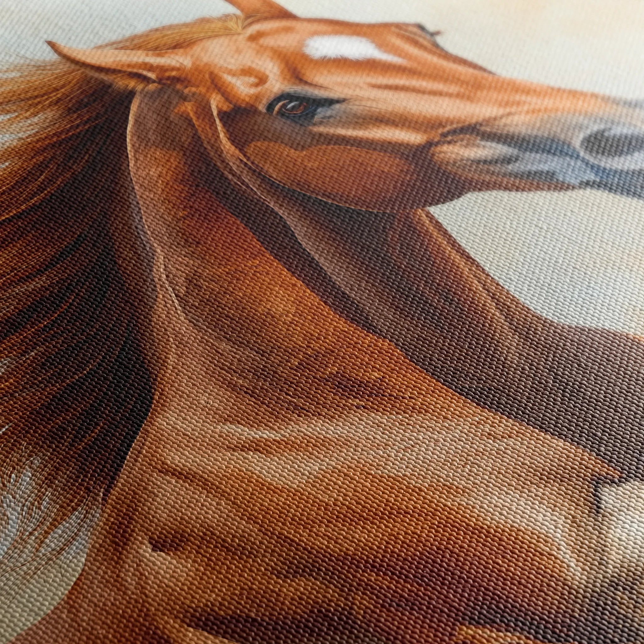 Horses 163 Canvas Art 18" x 24" / 45 x 60 cm / Black