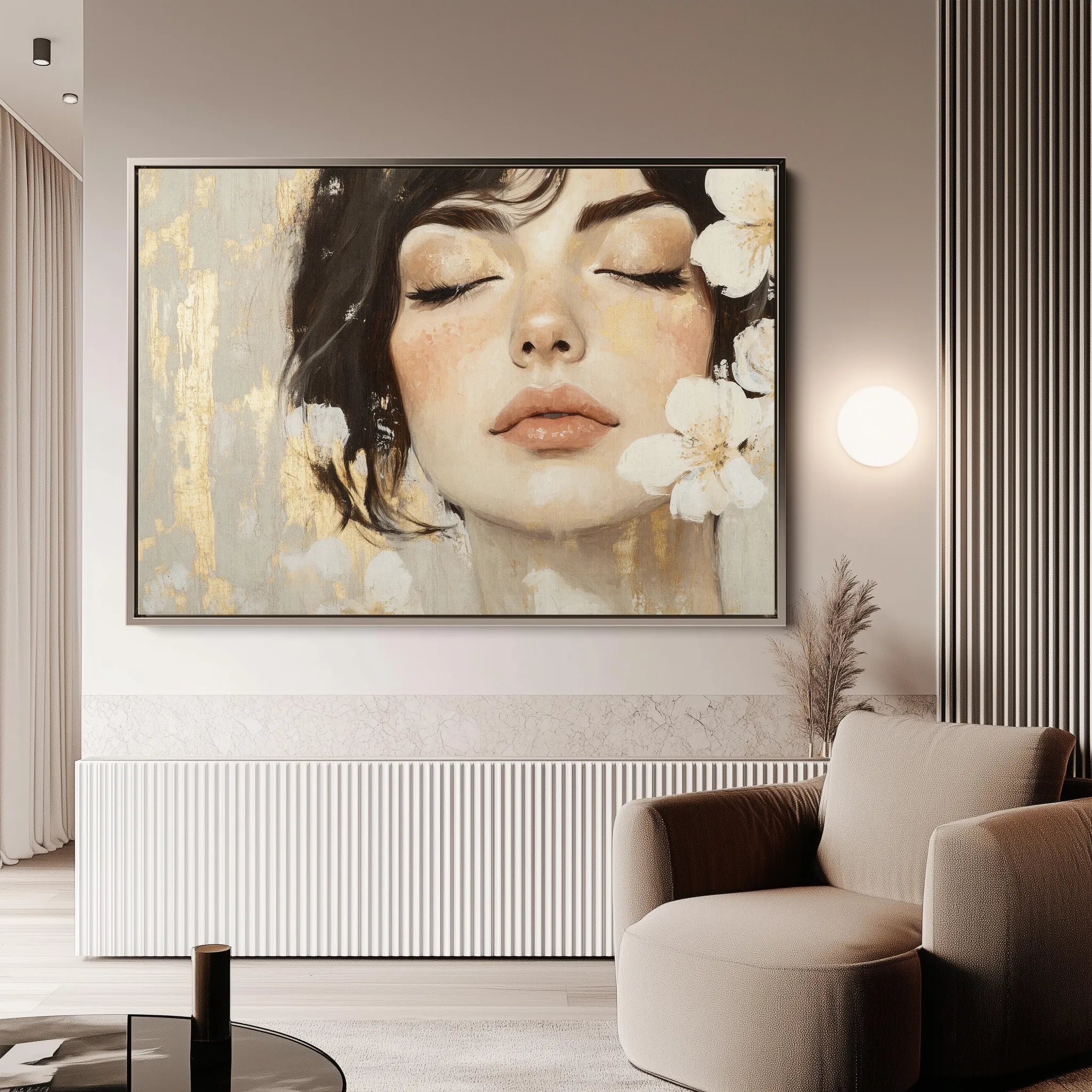 Portrait 163 Canvas Art 18" x 24" / 45 x 60 cm / Black