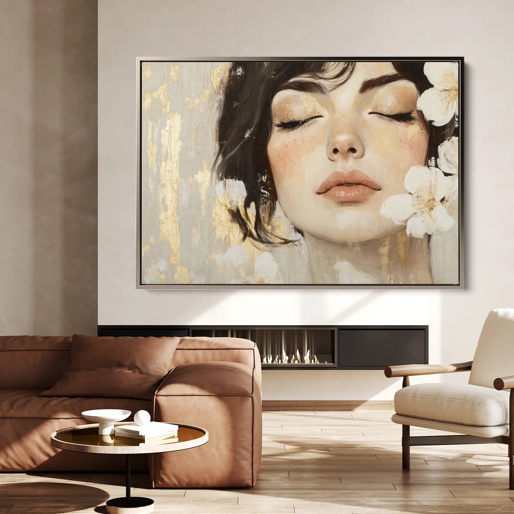 Portrait 163 Canvas Art 18" x 24" / 45 x 60 cm / Black