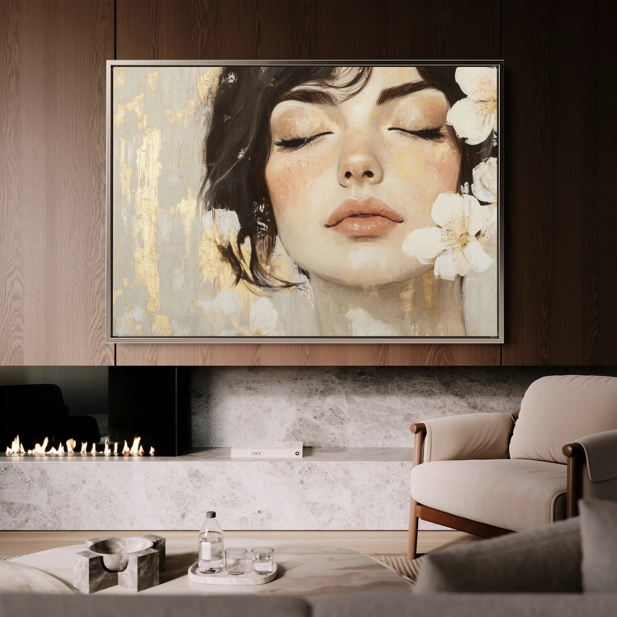 Portrait 163 Canvas Art 18" x 24" / 45 x 60 cm / Black