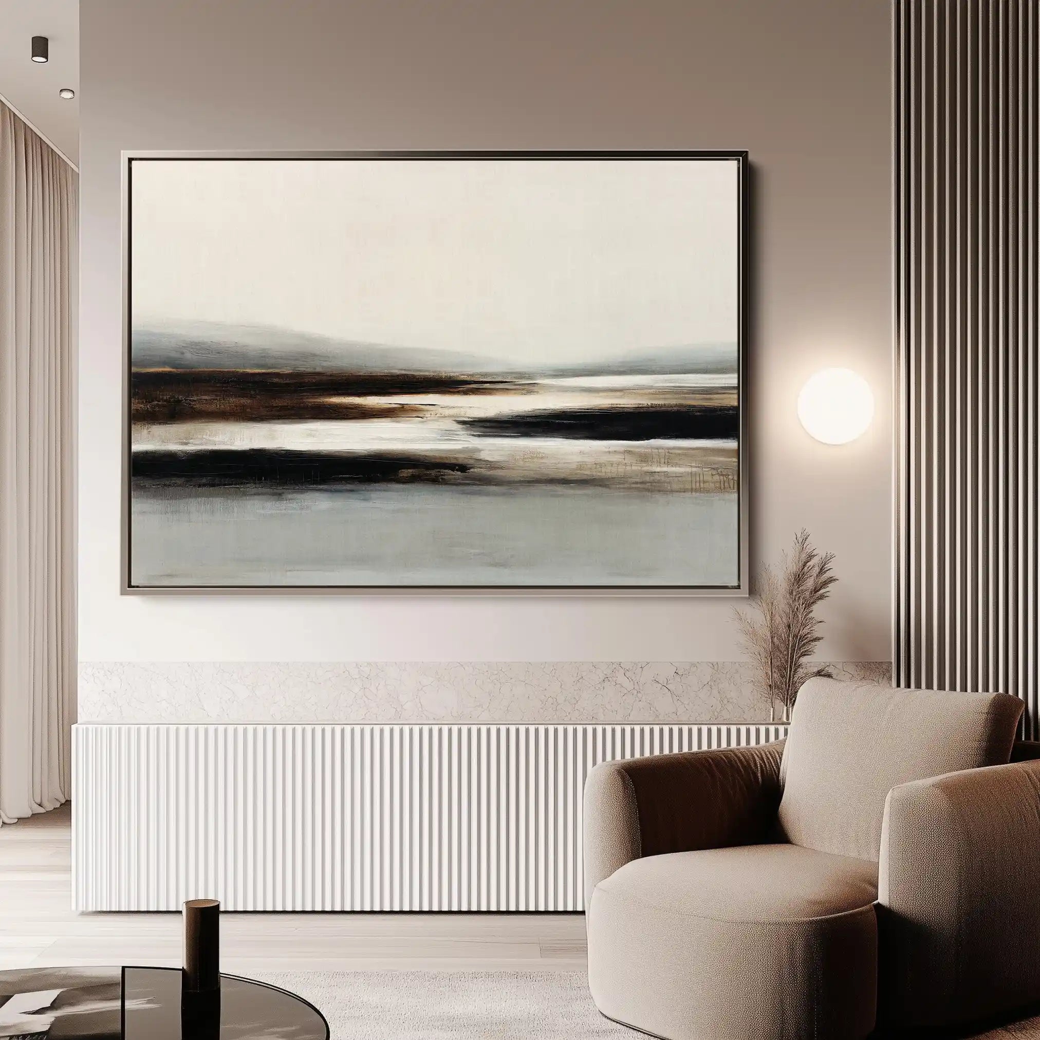 Abstract 1632 Canvas Art 18" x 24" / 45 x 60 cm / Black
