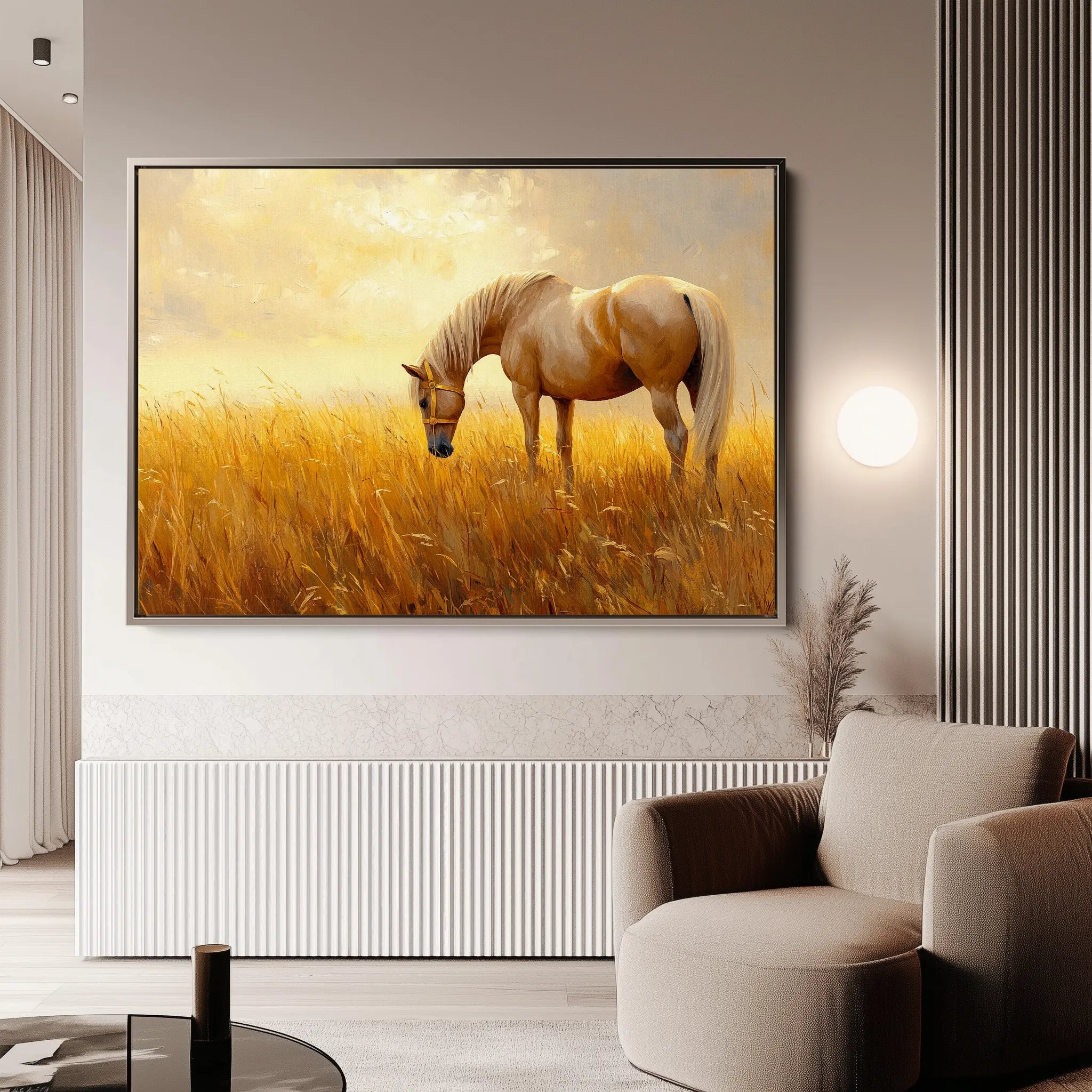Horses 164 Canvas Art 18" x 24" / 45 x 60 cm / Black
