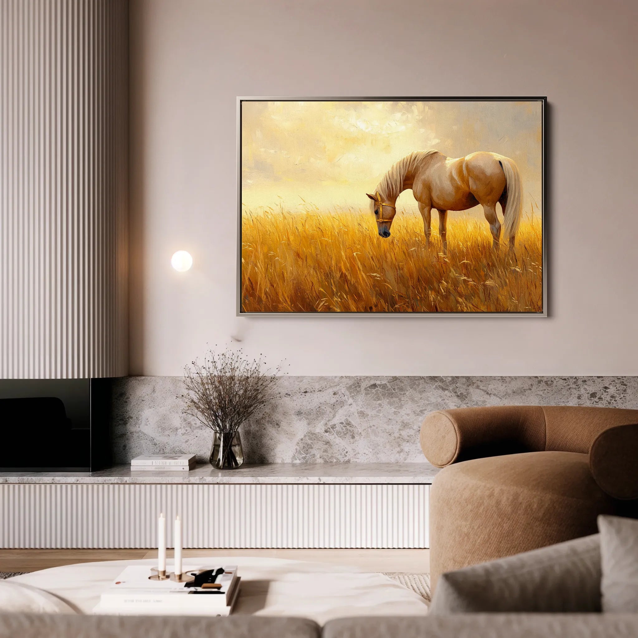 Horses 164 Canvas Art 18" x 24" / 45 x 60 cm / Black