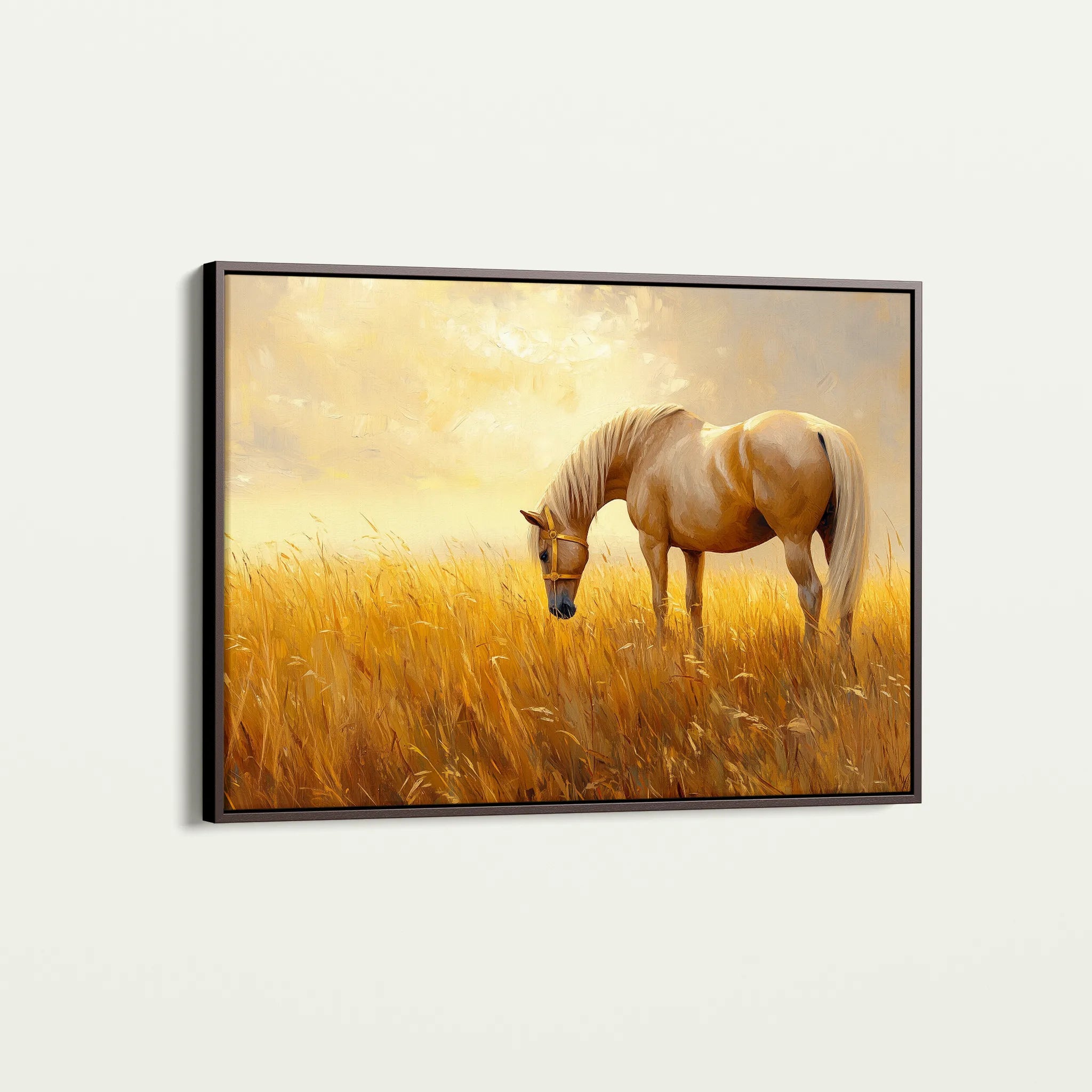 Horses 164 Canvas Art 18" x 24" / 45 x 60 cm / Black