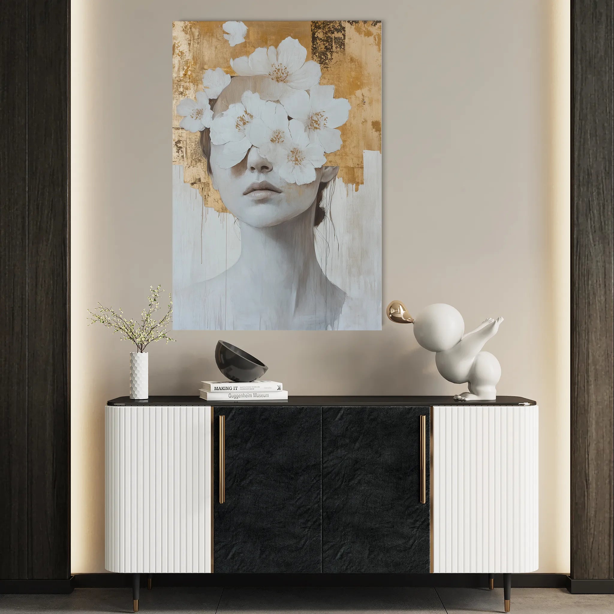 Portrait 164 Canvas Art 18" x 24" / 45 x 60 cm / Black