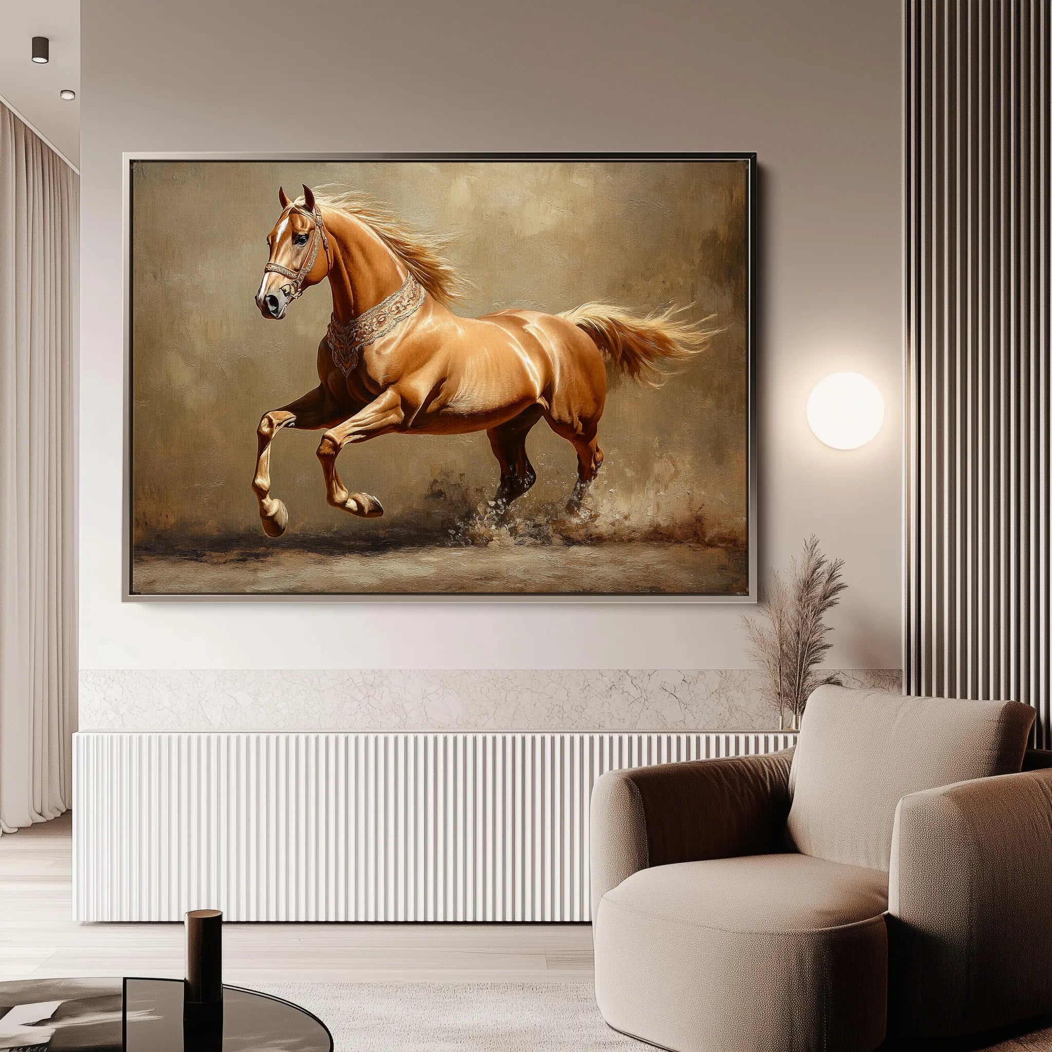 Horses 165 Canvas Art 18" x 24" / 45 x 60 cm / Black