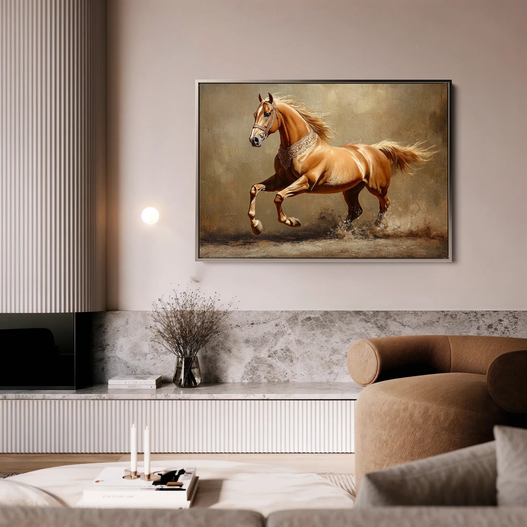 Horses 165 Canvas Art 18" x 24" / 45 x 60 cm / Black