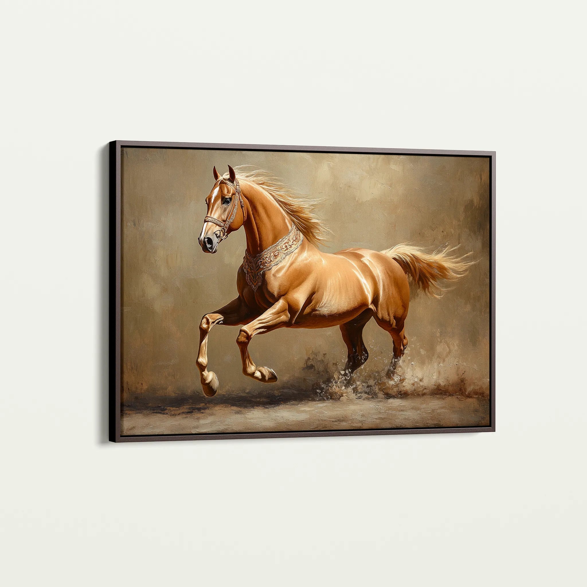 Horses 165 Canvas Art 18" x 24" / 45 x 60 cm / Black