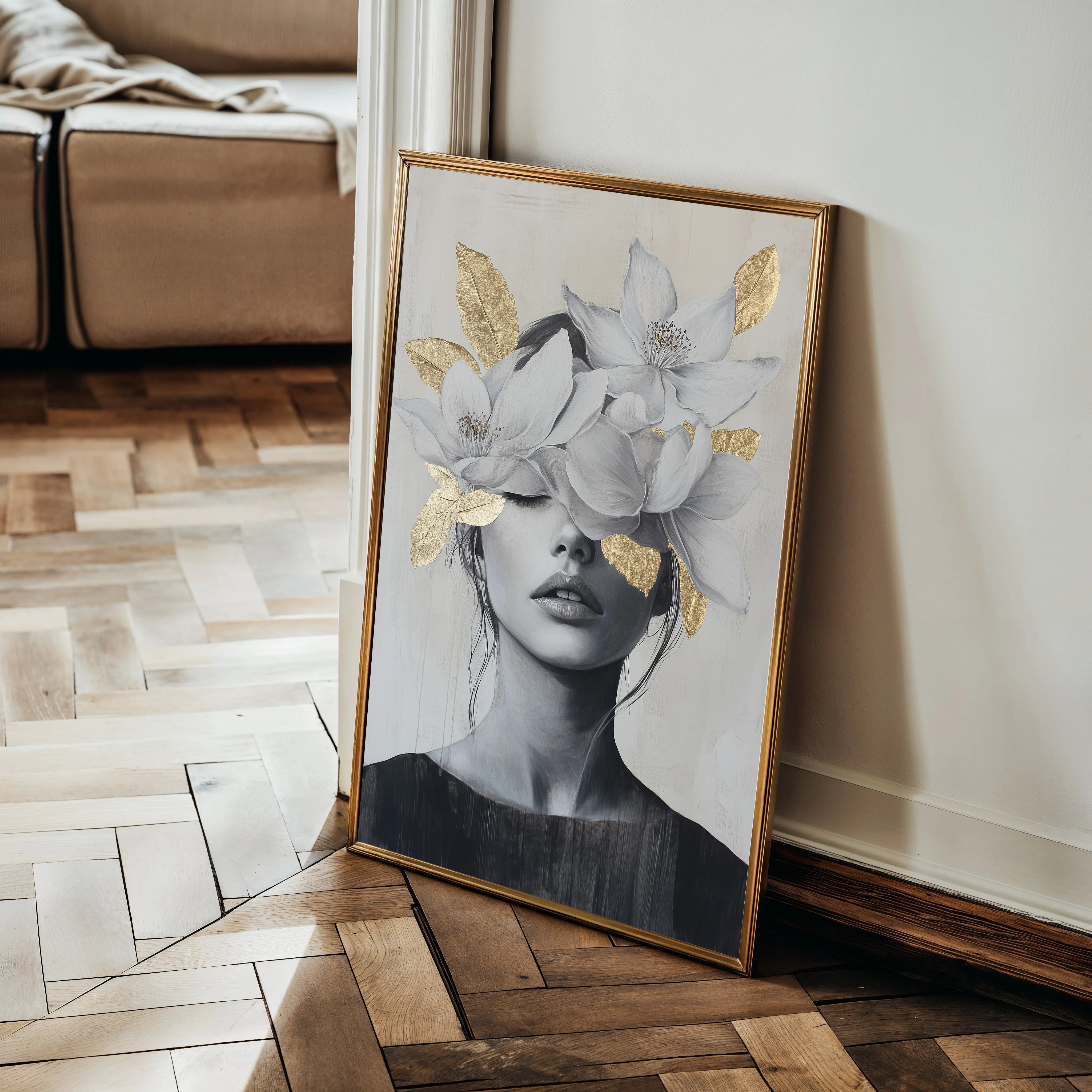 Portrait 165 Canvas Art 18" x 24" / 45 x 60 cm / Black