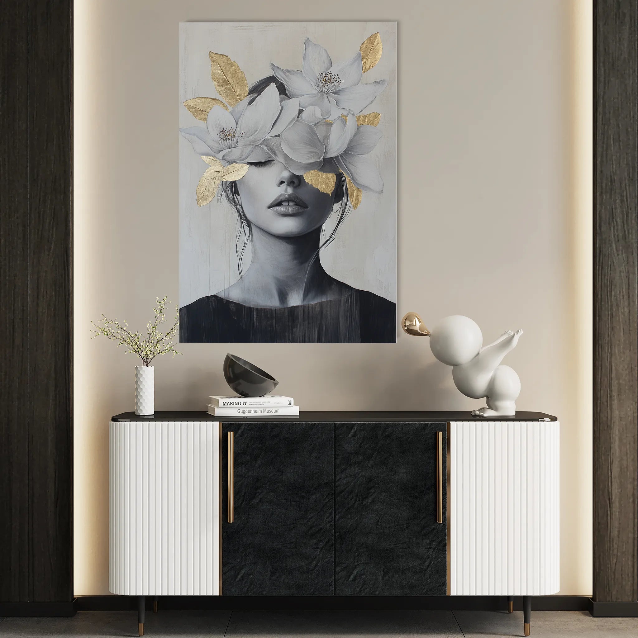 Portrait 165 Canvas Art 18" x 24" / 45 x 60 cm / Black