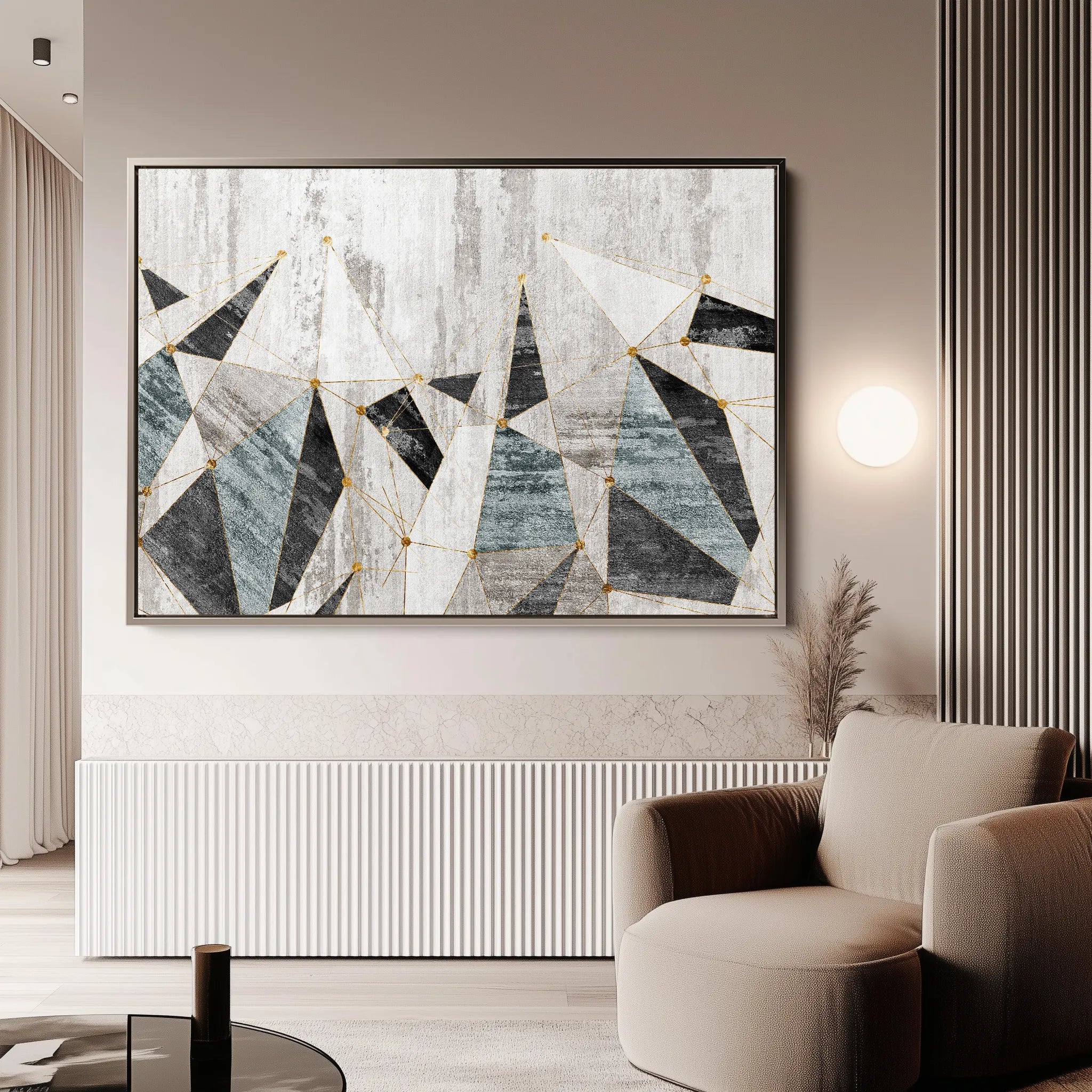 Abstract 166 Canvas Art 18" x 24" / 45 x 60 cm / Black