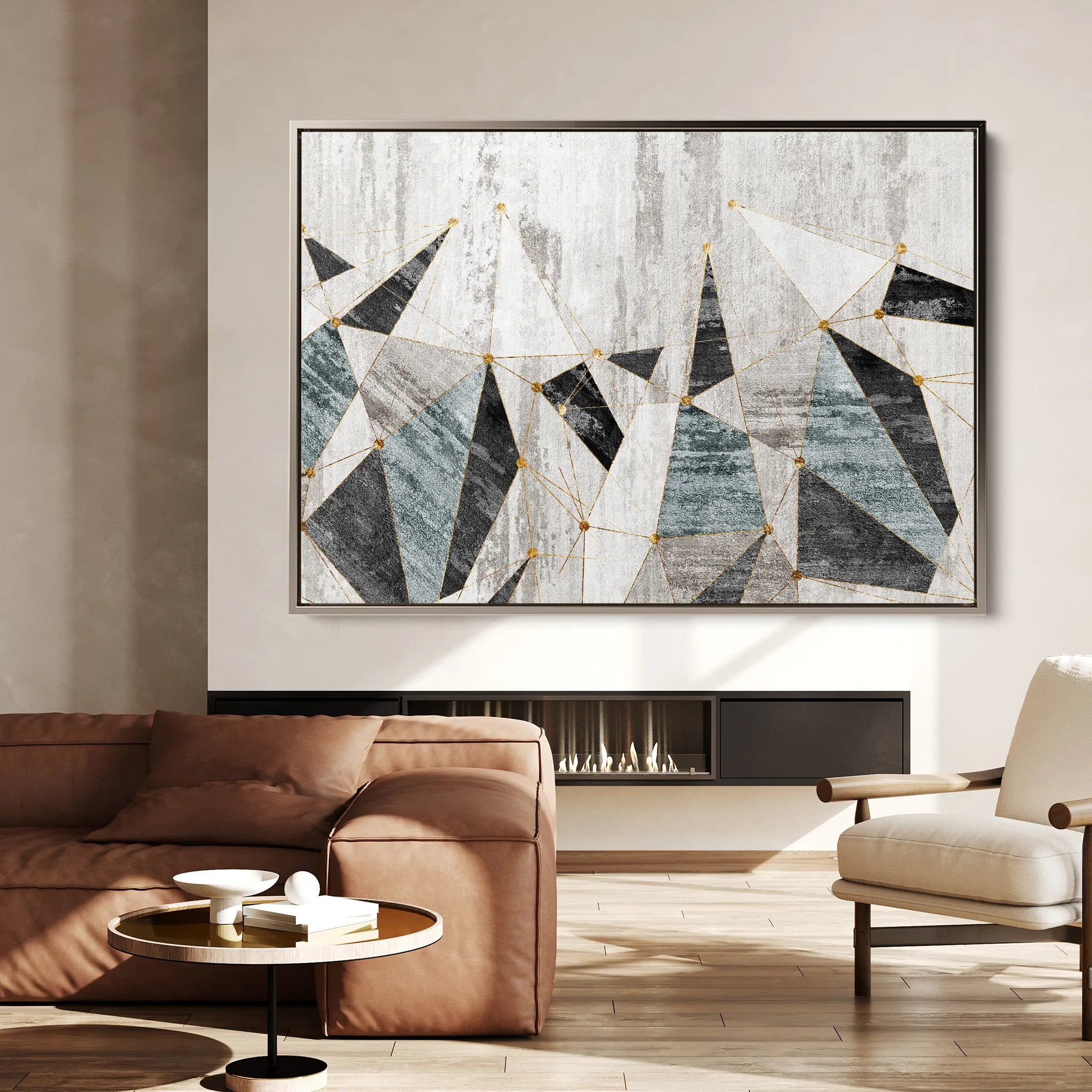 Abstract 166 Canvas Art 18" x 24" / 45 x 60 cm / Black