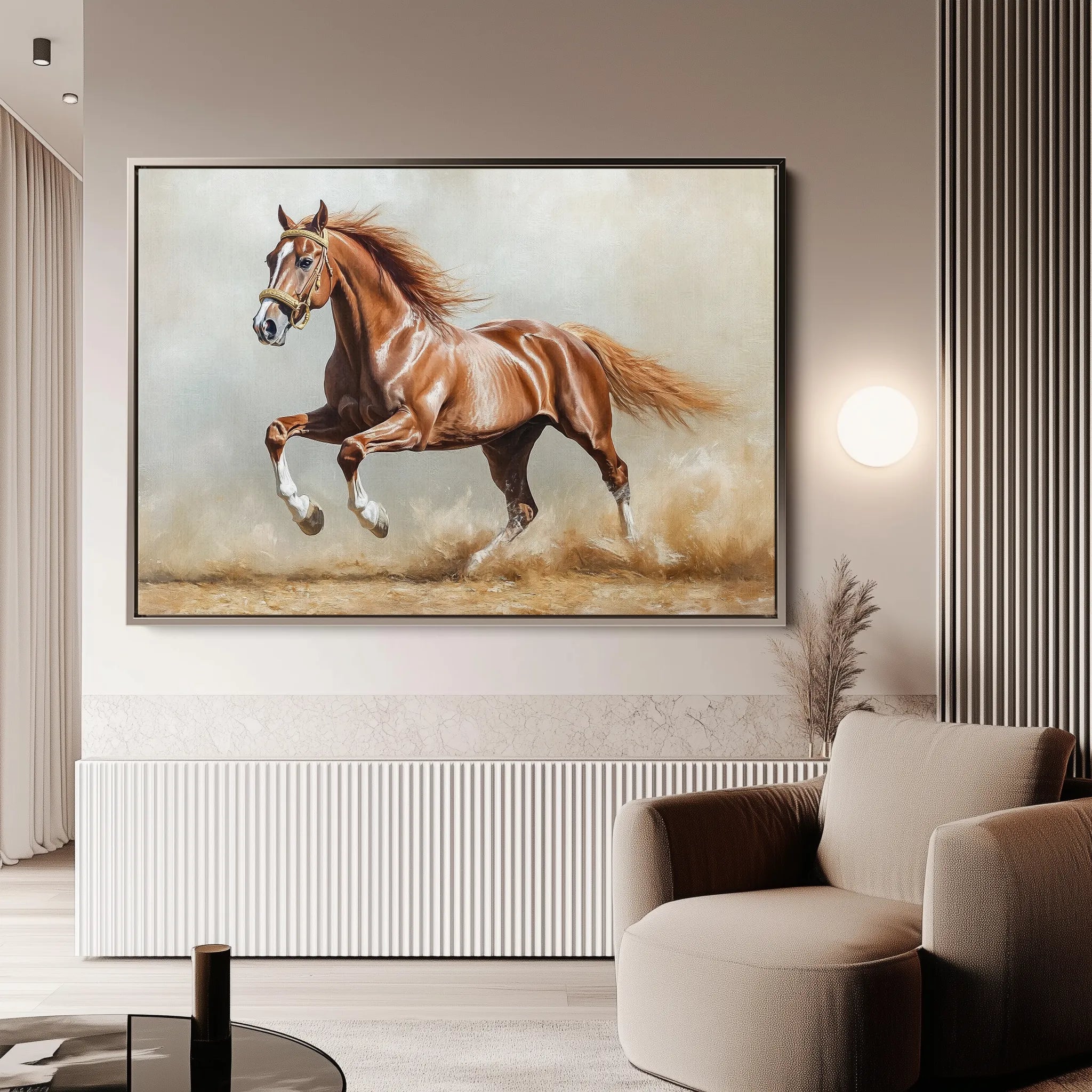 Horses 166 Canvas Art 18" x 24" / 45 x 60 cm / Black