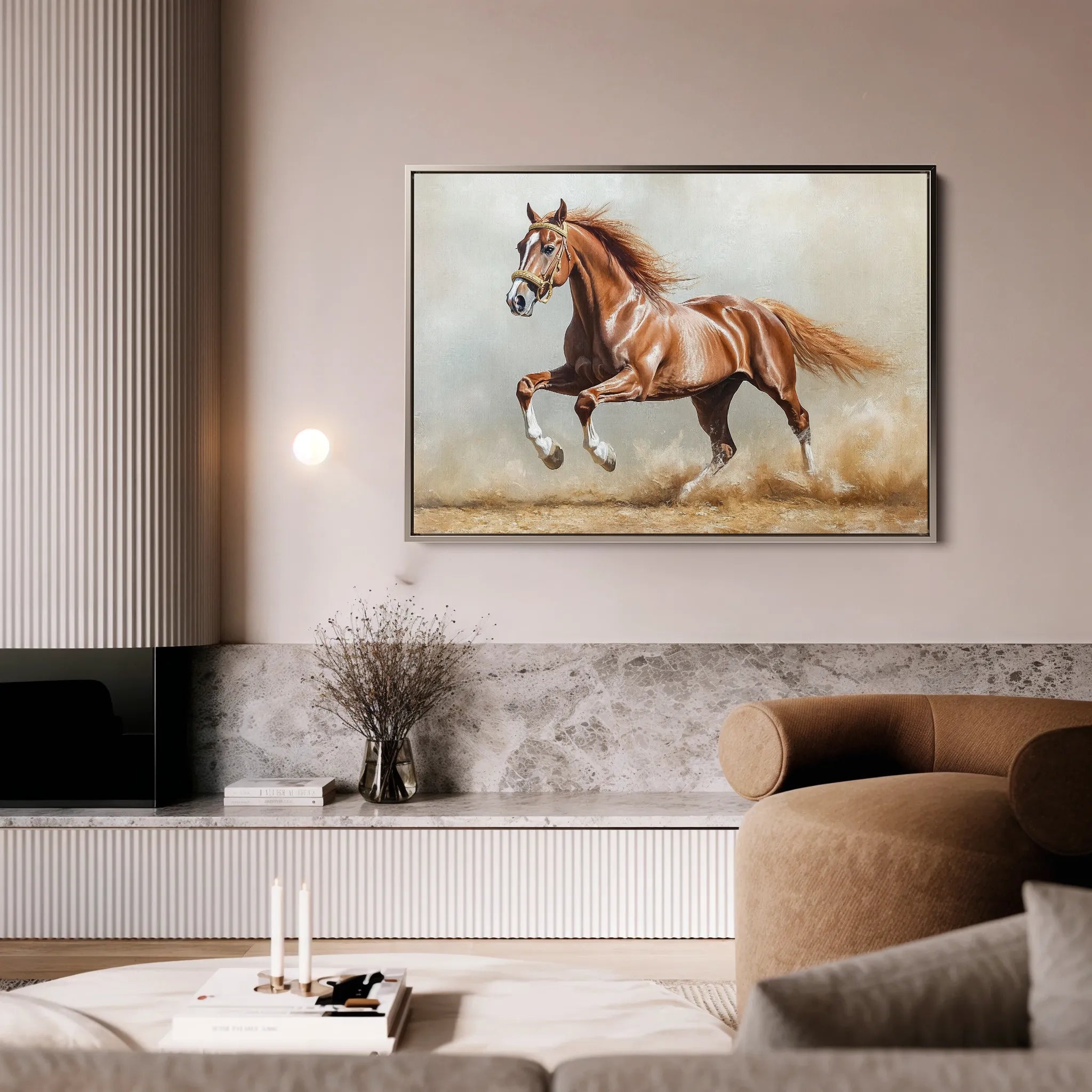 Horses 166 Canvas Art 18" x 24" / 45 x 60 cm / Black