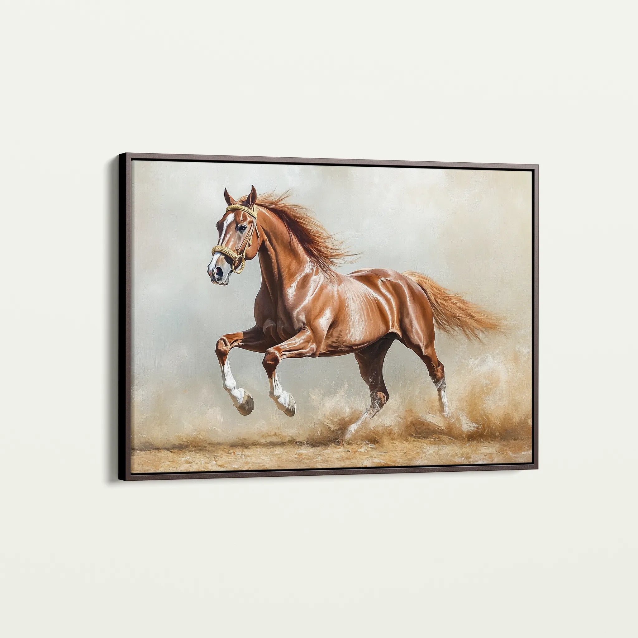 Horses 166 Canvas Art 18" x 24" / 45 x 60 cm / Black